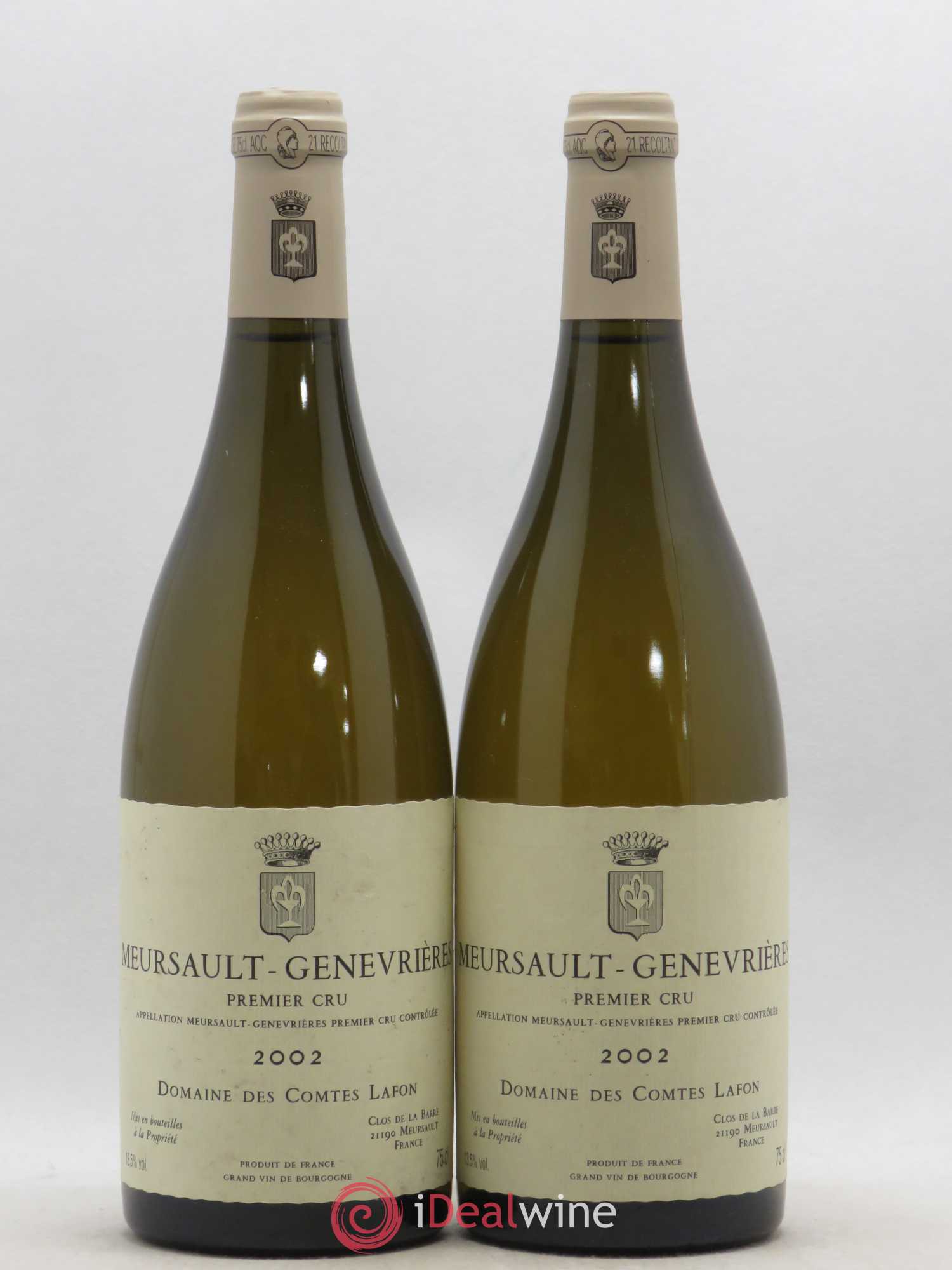Meursault 1er Cru Genevrières Comtes Lafon (Domaine des) 2002 - Lot de 2 bouteilles - 0