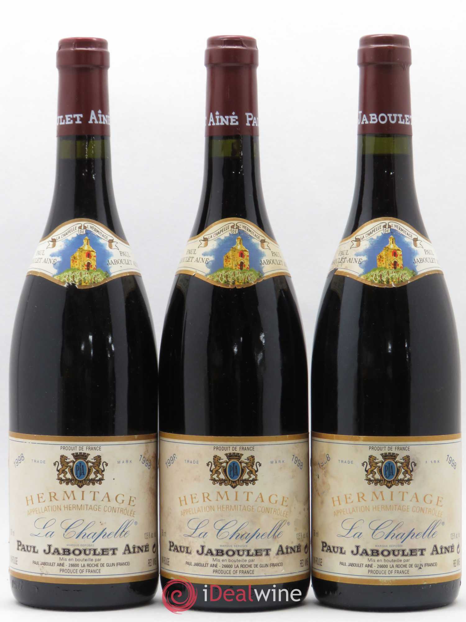 Hermitage La Chapelle Paul Jaboulet Ainé 1998 - Lot de 3 bouteilles - 0