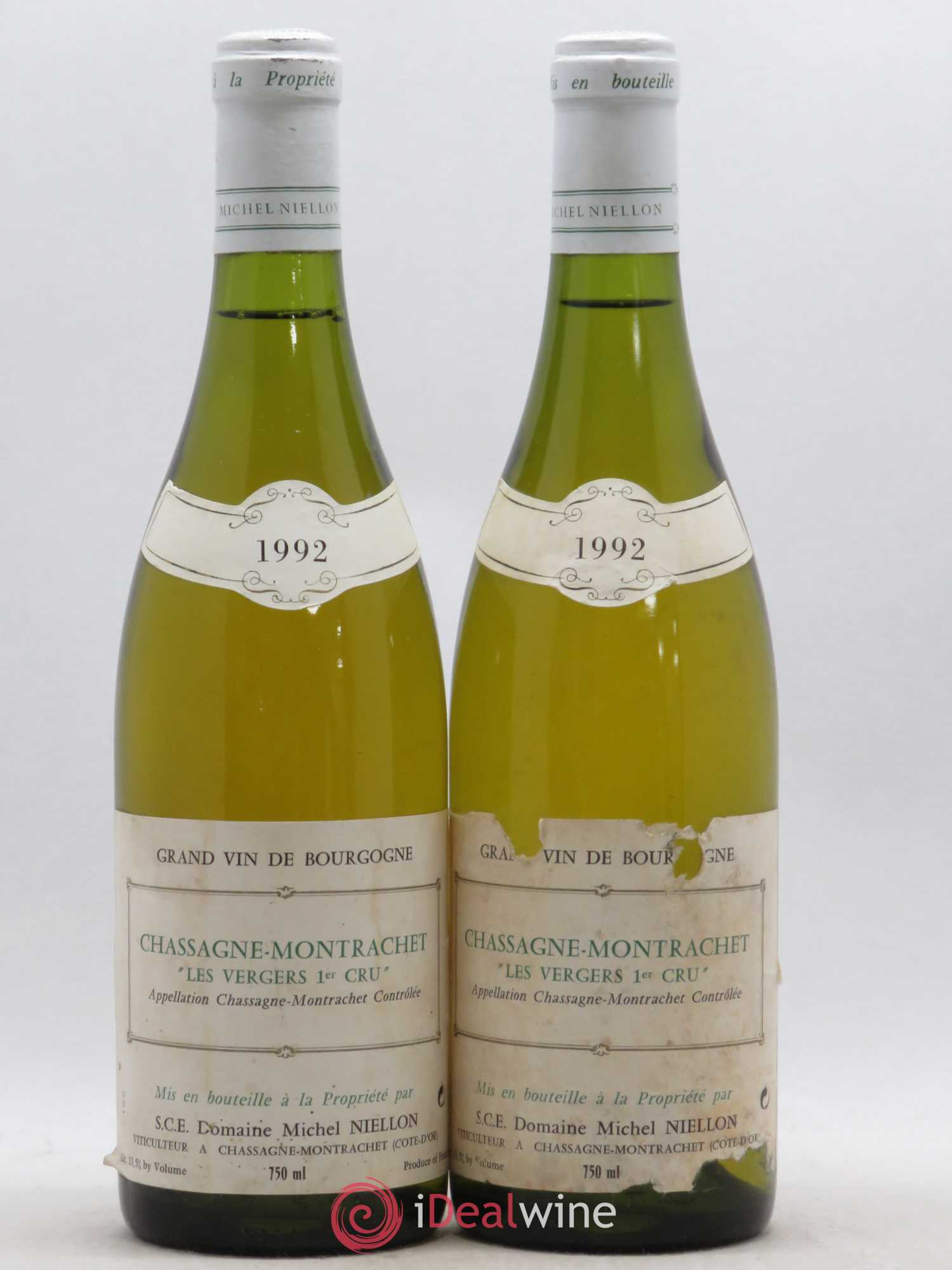 Chassagne-Montrachet 1er Cru Les Vergers Michel Niellon (Domaine) 1992 - Lot de 2 bouteilles - 0