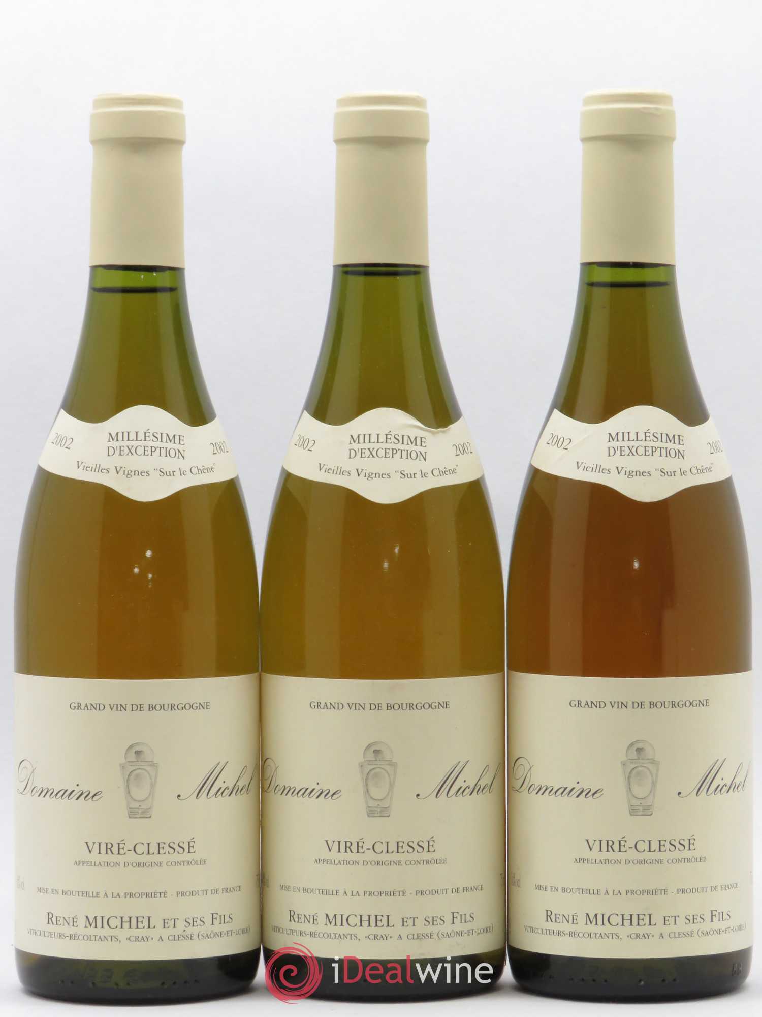 Viré-Clessé Vieilles Vignes Sur le Chêne Domaine René Michel 2002 - Lot of 3 bottles - 0