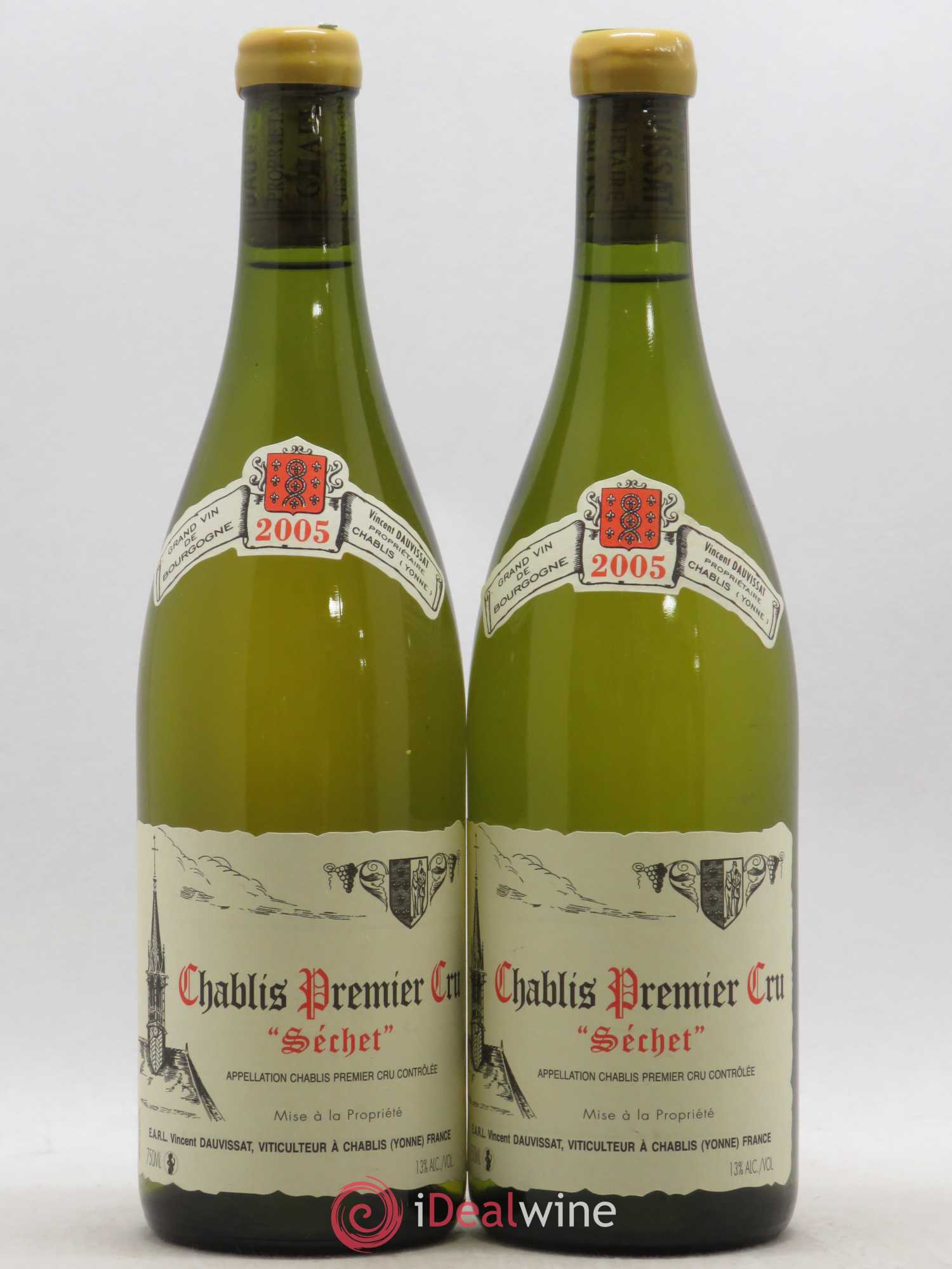 Chablis 1er Cru Séchet Vincent Dauvissat (Domaine) 2005 - Lot de 2 bouteilles - 0