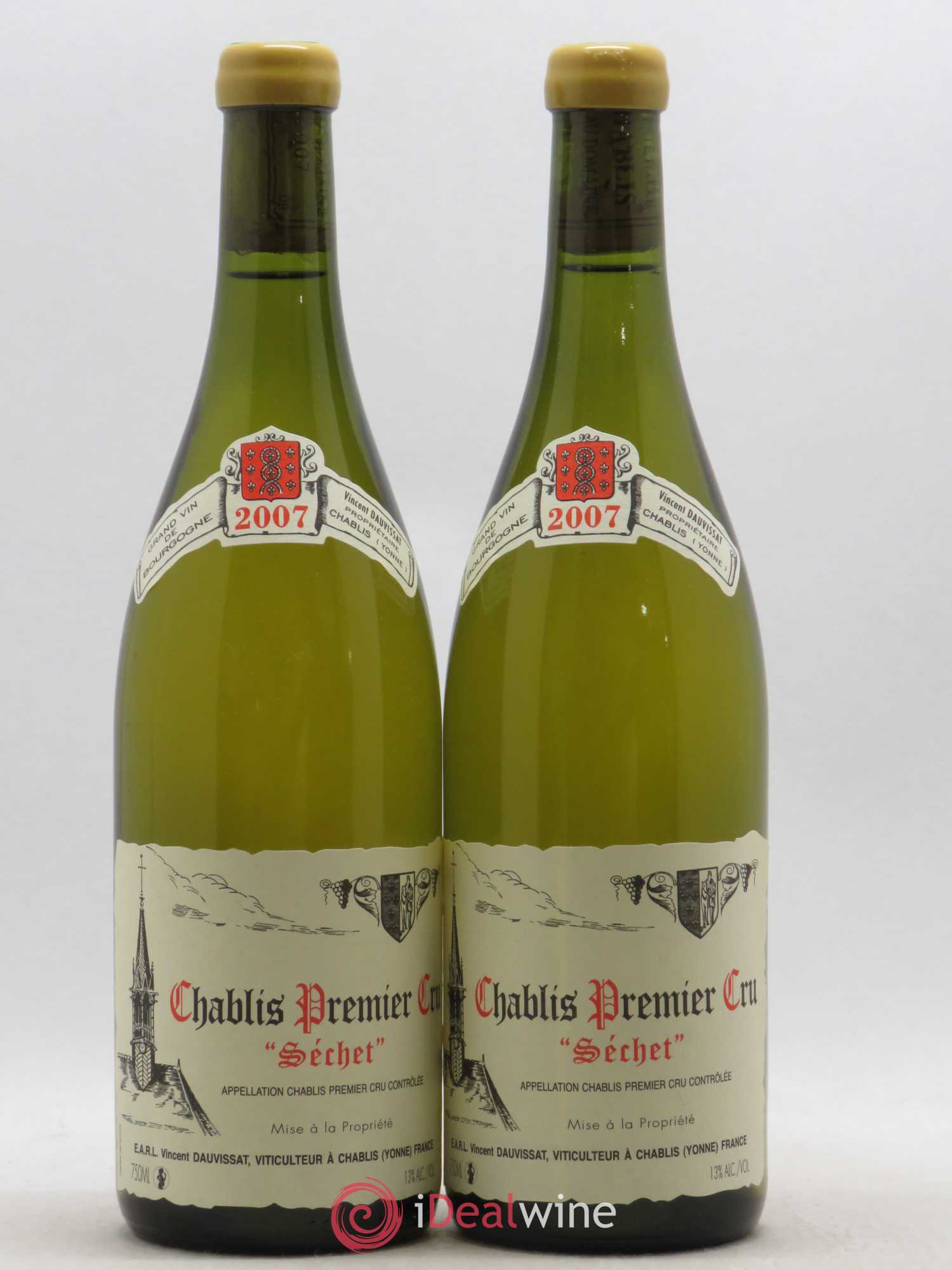Chablis 1er Cru Séchet Vincent Dauvissat (Domaine) 2007 - Lot de 2 bouteilles - 0