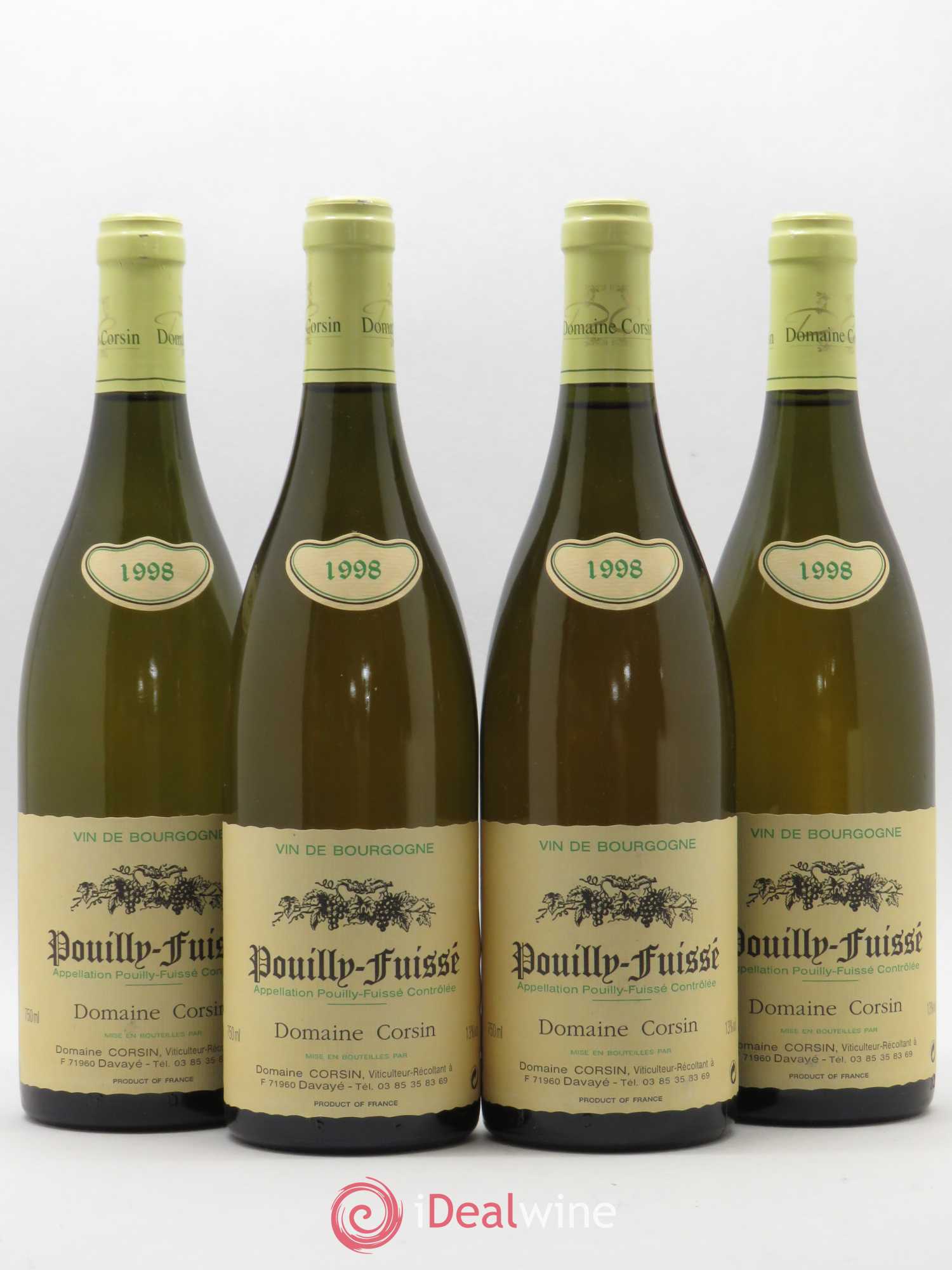 Pouilly-Fuissé Domaine Corsin 1998 - Posten von 4 Flaschen - 0