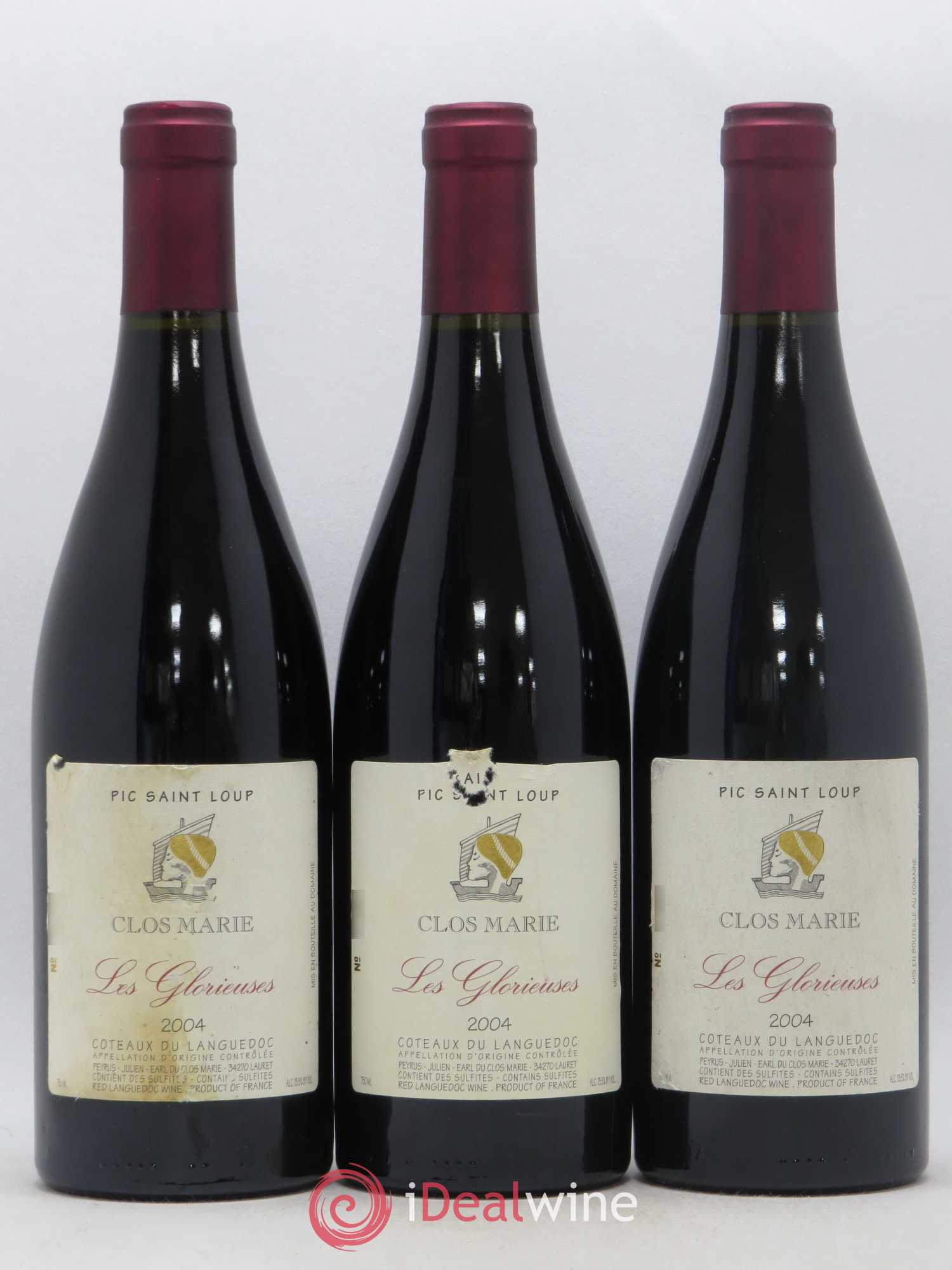 Pic Saint-Loup Clos Marie Les Glorieuses Christophe Peyrus et Françoise Julien 2004 - Lot de 3 bouteilles - 0