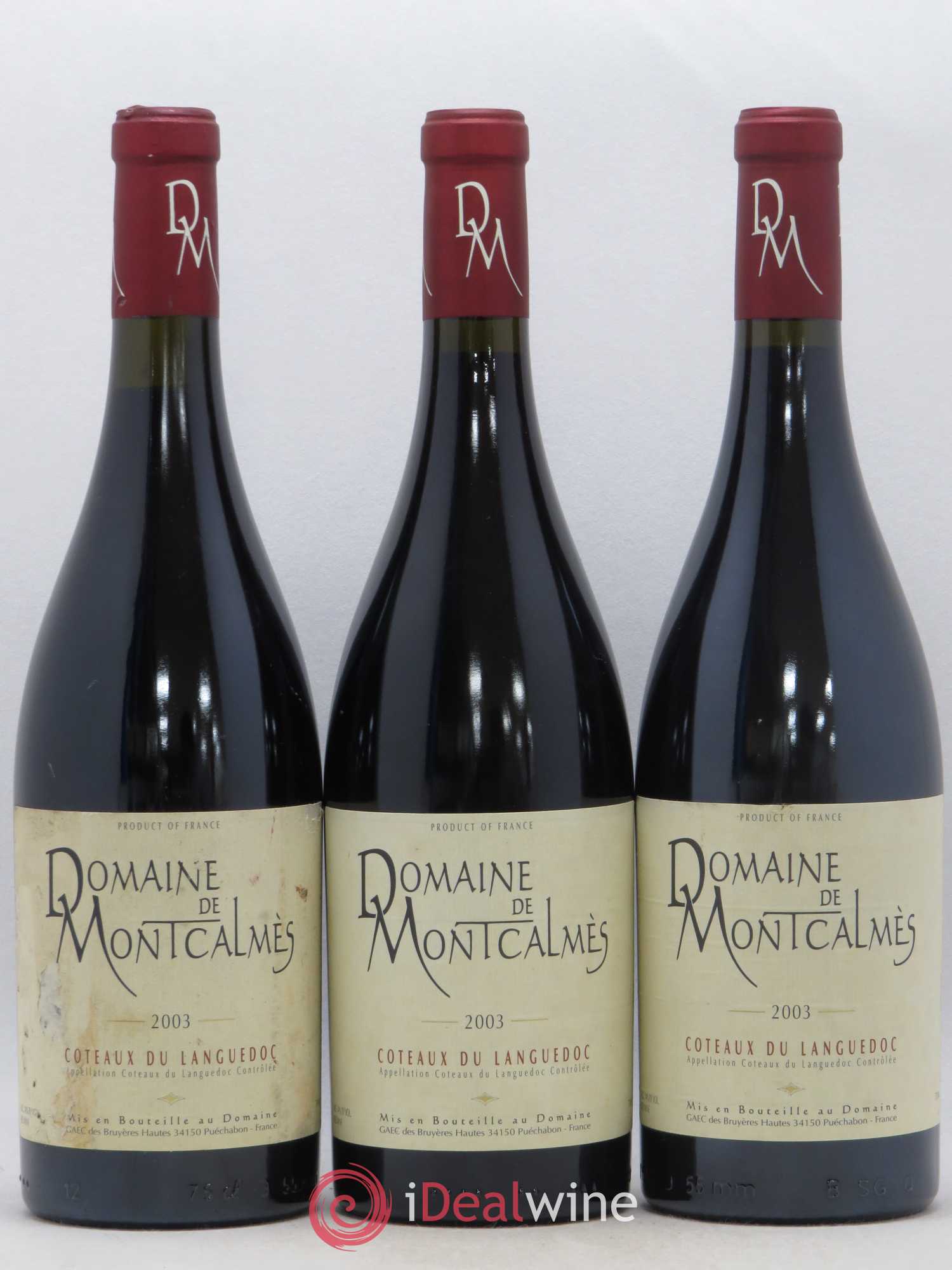 Terrasses du Larzac Domaine de Montcalmès Frédéric Pourtalié 2003 - Lot de 3 bouteilles - 0