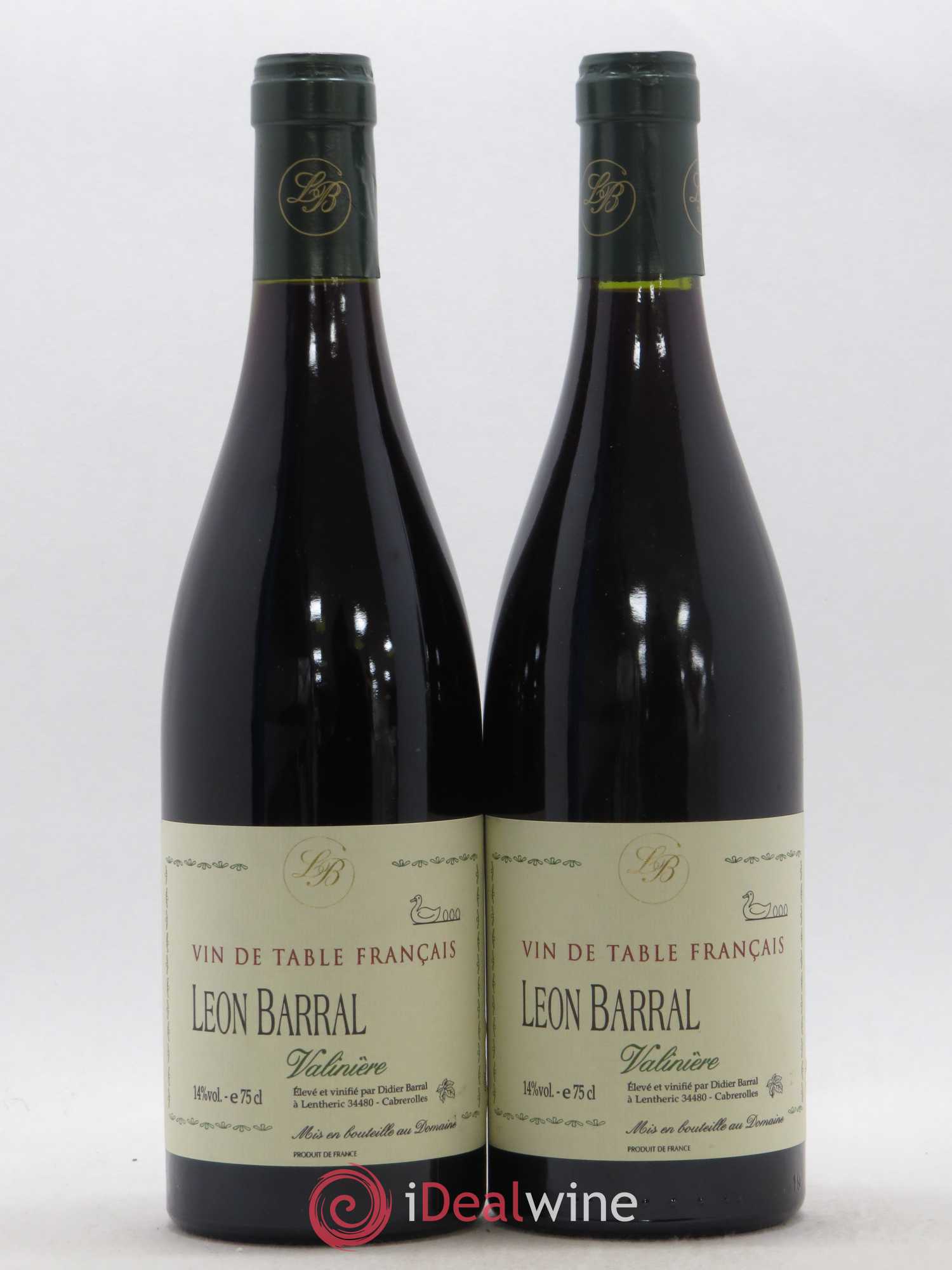 Vin de table français Valinière Léon Barral 2000 - Posten von 2 Flaschen - 0