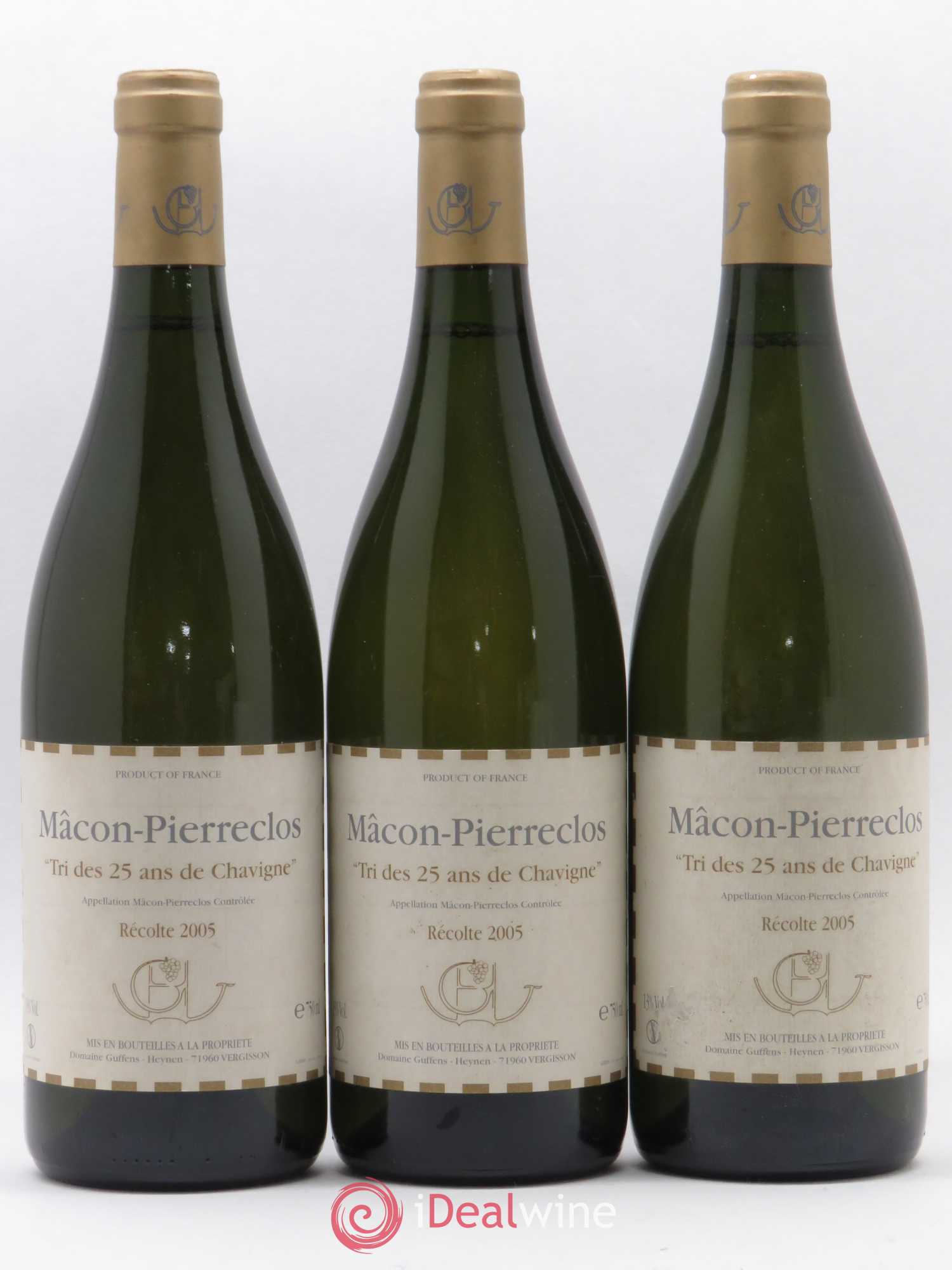 Mâcon Pierreclos Tri des 25 ans de Chavigne Domaine Guffens-Heynen 2005 - Posten von 3 Flaschen - 0