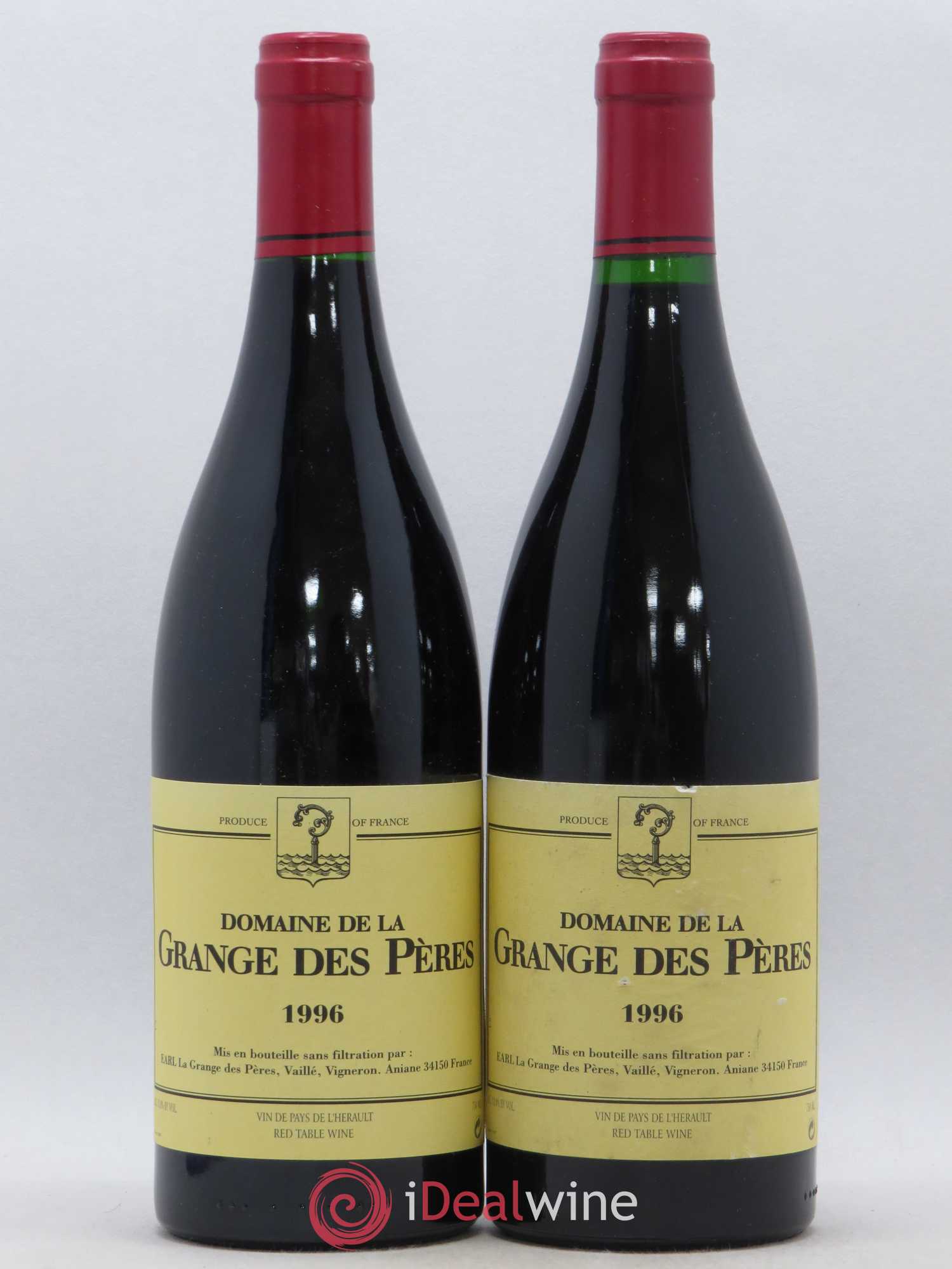 Pays d'Hérault Grange des Pères Laurent Vaillé 1996 - Lot de 2 bouteilles - 0