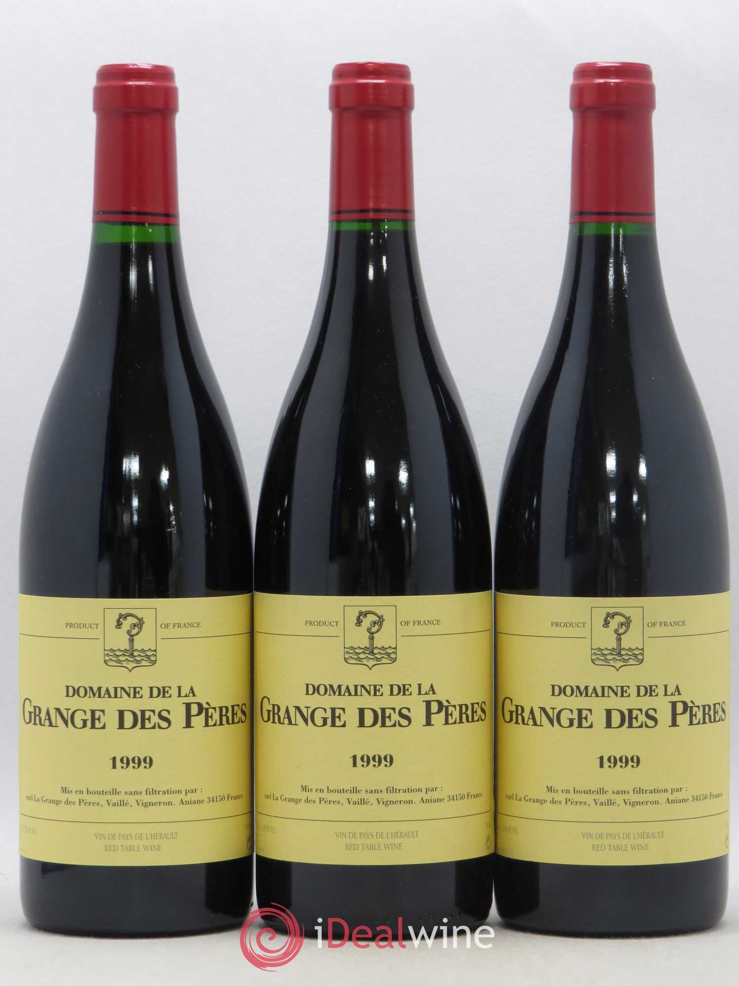 Pays d'Hérault Grange des Pères Laurent Vaillé 1999 - Lot de 3 bouteilles - 0