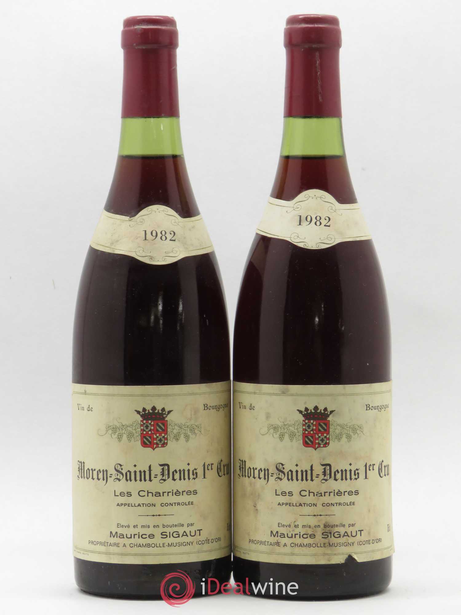 Morey-Saint-Denis 1er Cru Les Charrières Domaine Sigaut 1982 - Posten von 2 Flaschen - 0