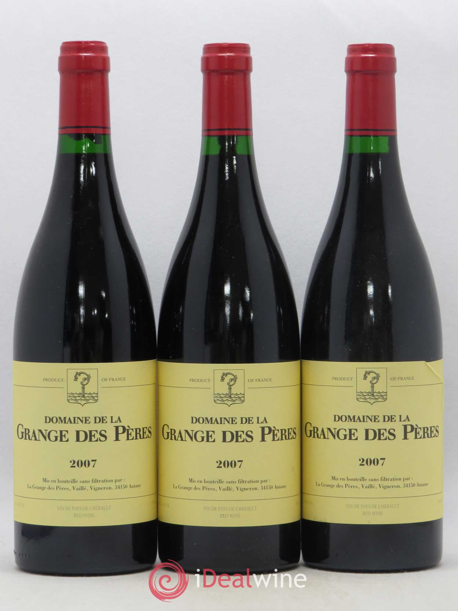 Pays d'Hérault Grange des Pères Laurent Vaillé 2007 - Lot de 3 bouteilles - 0