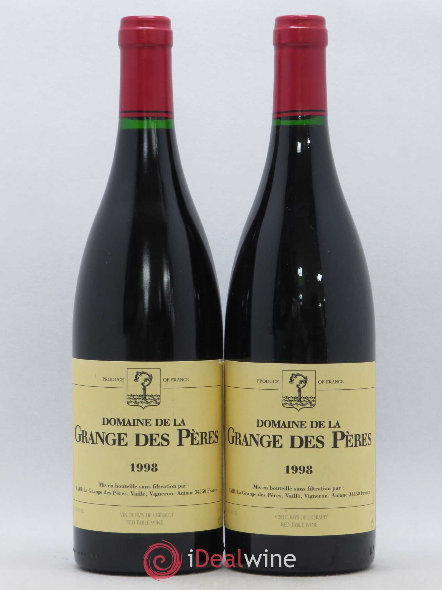 Pays d'Hérault Grange des Pères Laurent Vaillé 1998 - Lot de 2 bouteilles - 0