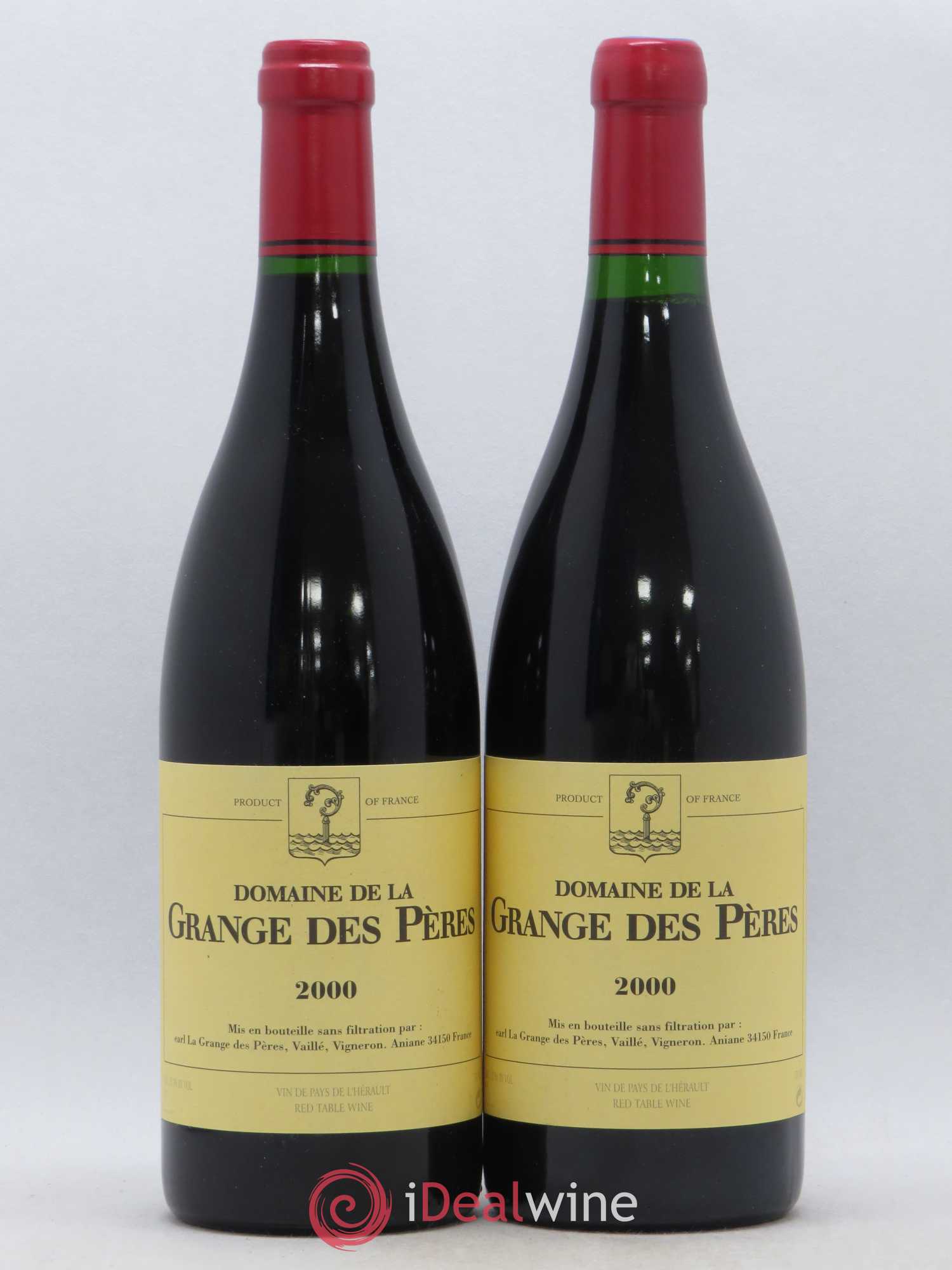Pays d'Hérault Grange des Pères Laurent Vaillé 2000 - Lot de 2 bouteilles - 0