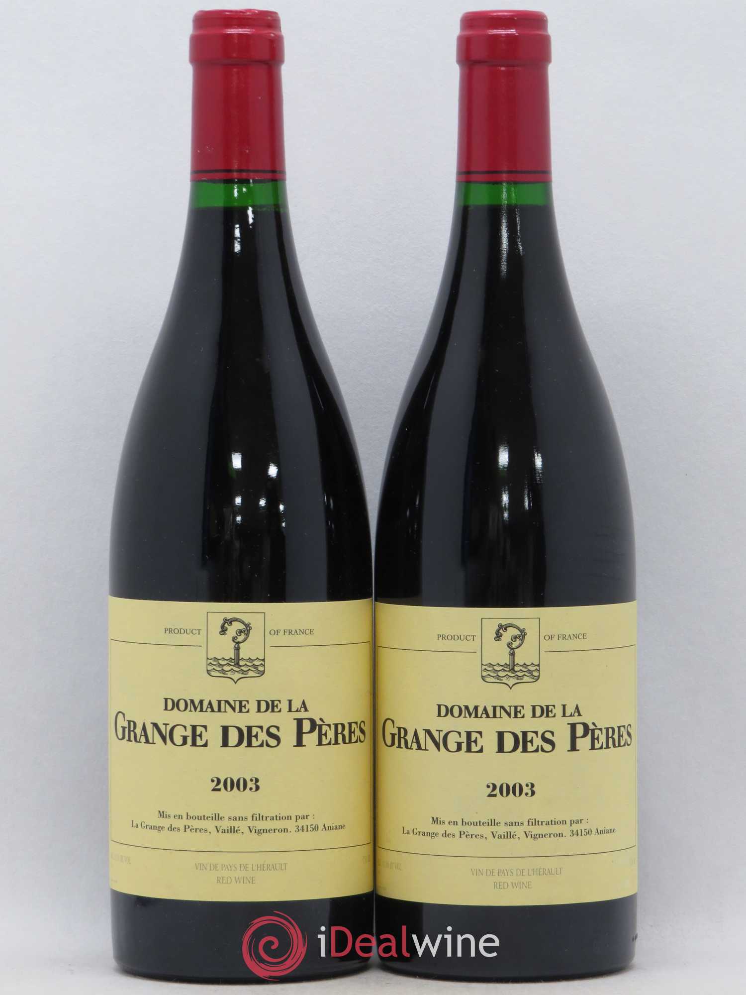 Pays d'Hérault Grange des Pères Laurent Vaillé 2003 - Lot de 2 bouteilles - 0