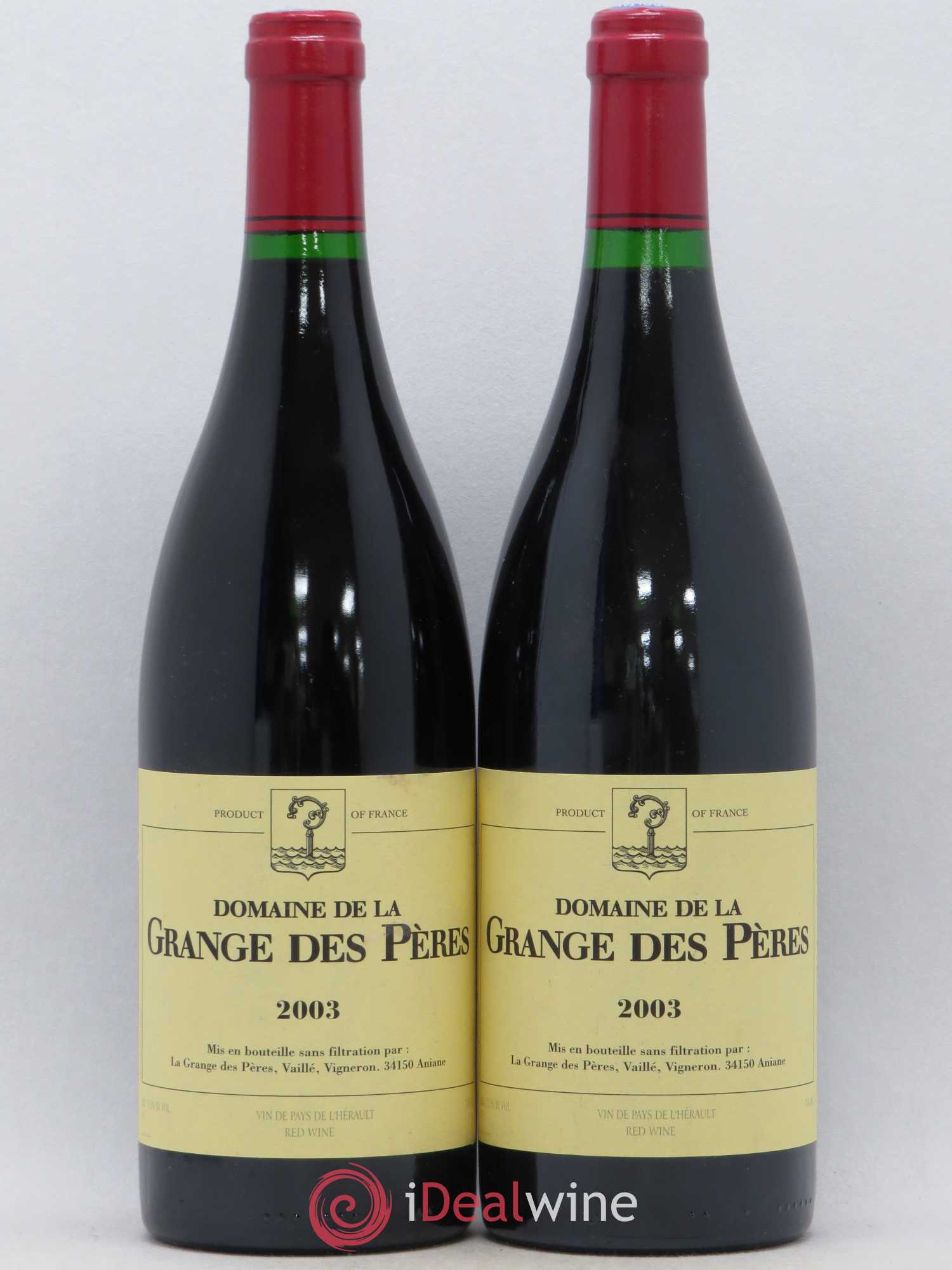 Pays d'Hérault Grange des Pères Laurent Vaillé 2003 - Lot de 2 bouteilles - 0