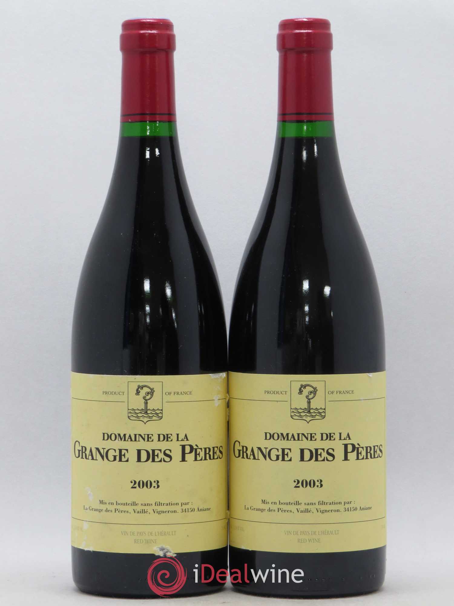 Pays d'Hérault Grange des Pères Laurent Vaillé 2003 - Lot de 2 bouteilles - 0