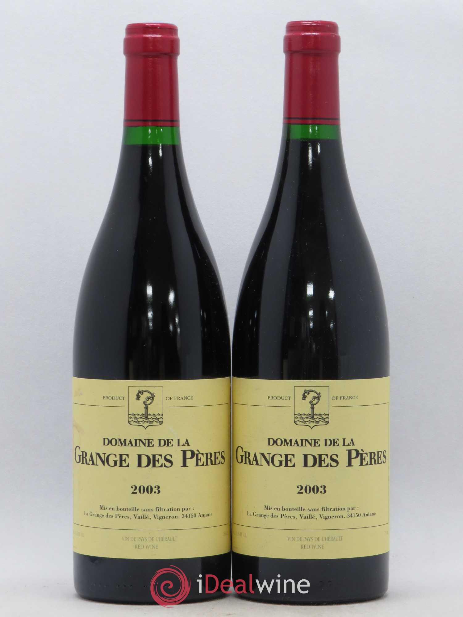 Pays d'Hérault Grange des Pères Laurent Vaillé 2003 - Lot de 2 bouteilles - 0