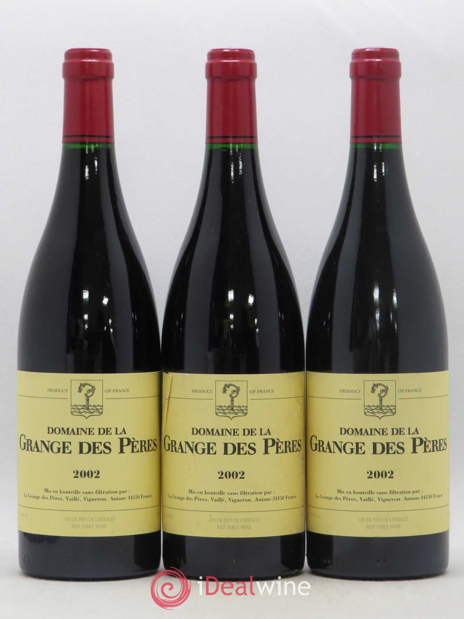 Pays d'Hérault Grange des Pères Laurent Vaillé 2002 - Lot de 3 bouteilles - 0