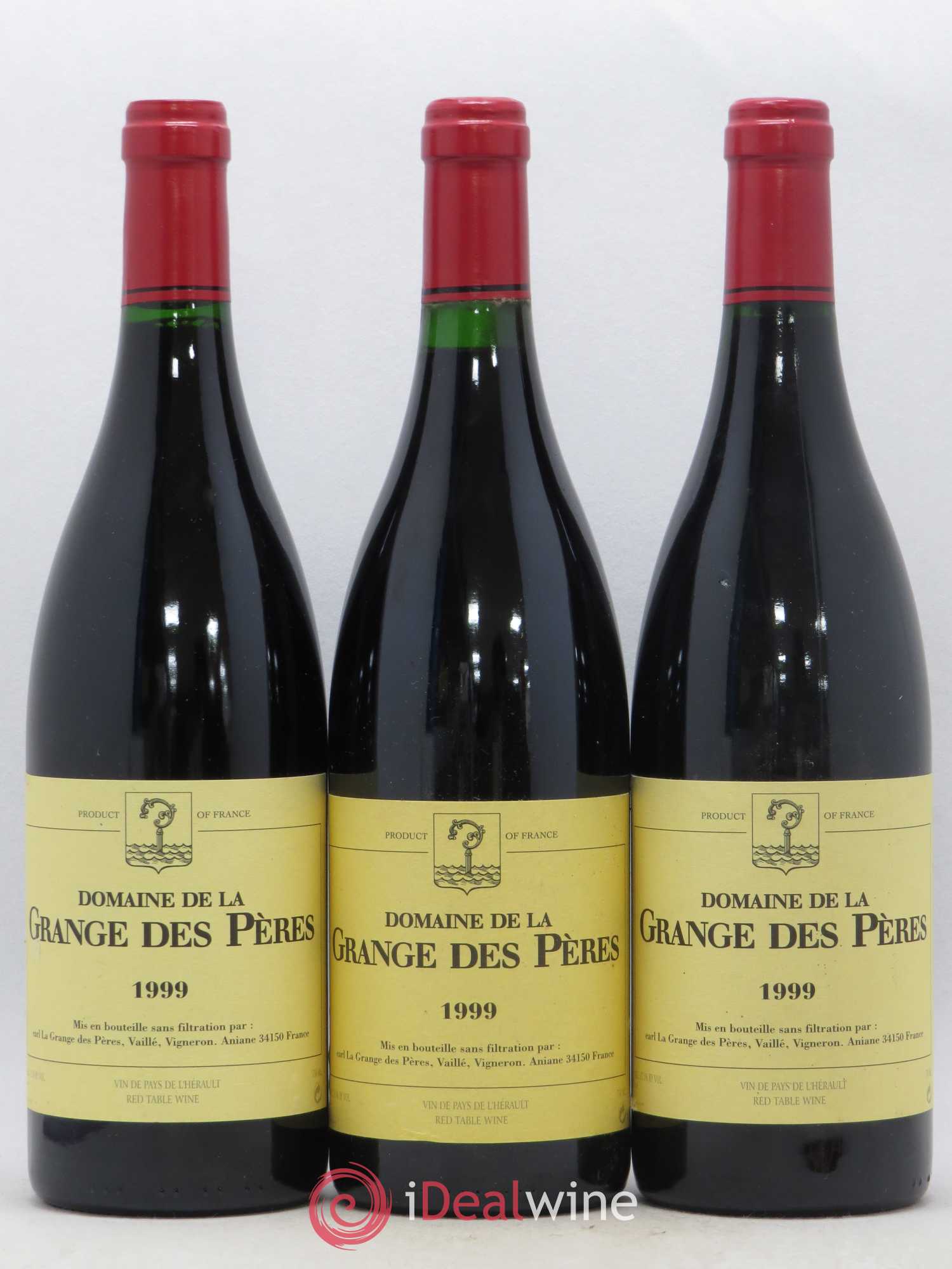 Pays d'Hérault Grange des Pères Laurent Vaillé 1999 - Lot de 3 bouteilles - 0