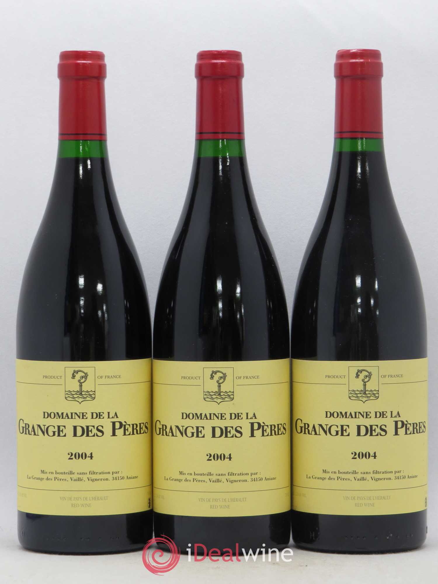 Pays d'Hérault Grange des Pères Laurent Vaillé 2004 - Lot de 3 bouteilles - 0