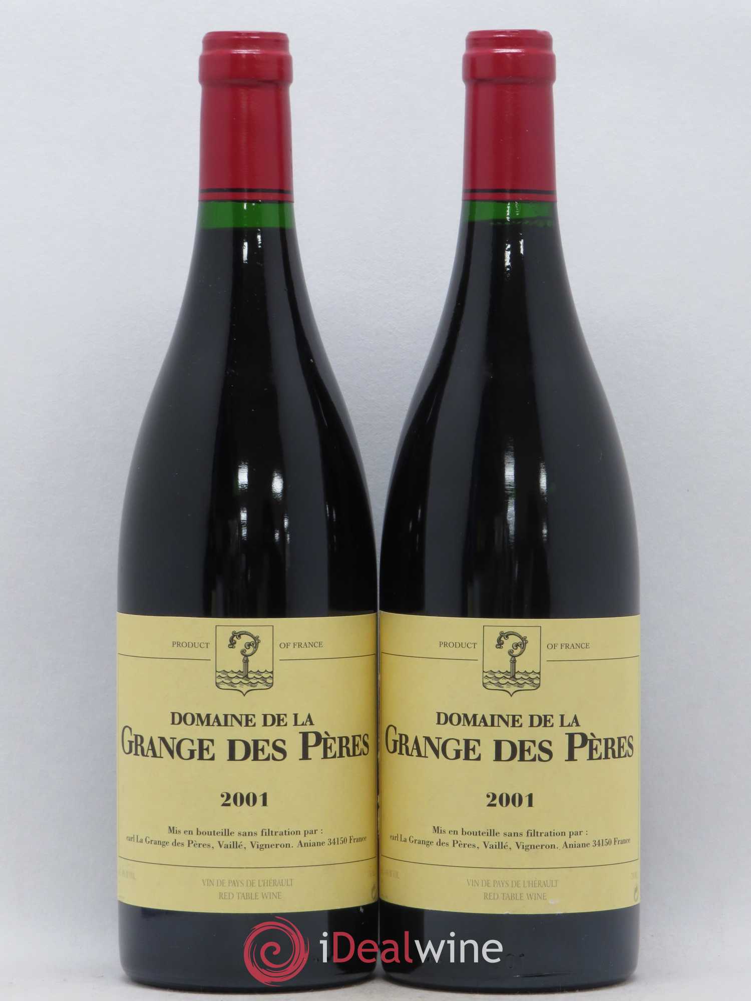 Pays d'Hérault Grange des Pères Laurent Vaillé 2001 - Lot de 2 bouteilles - 0