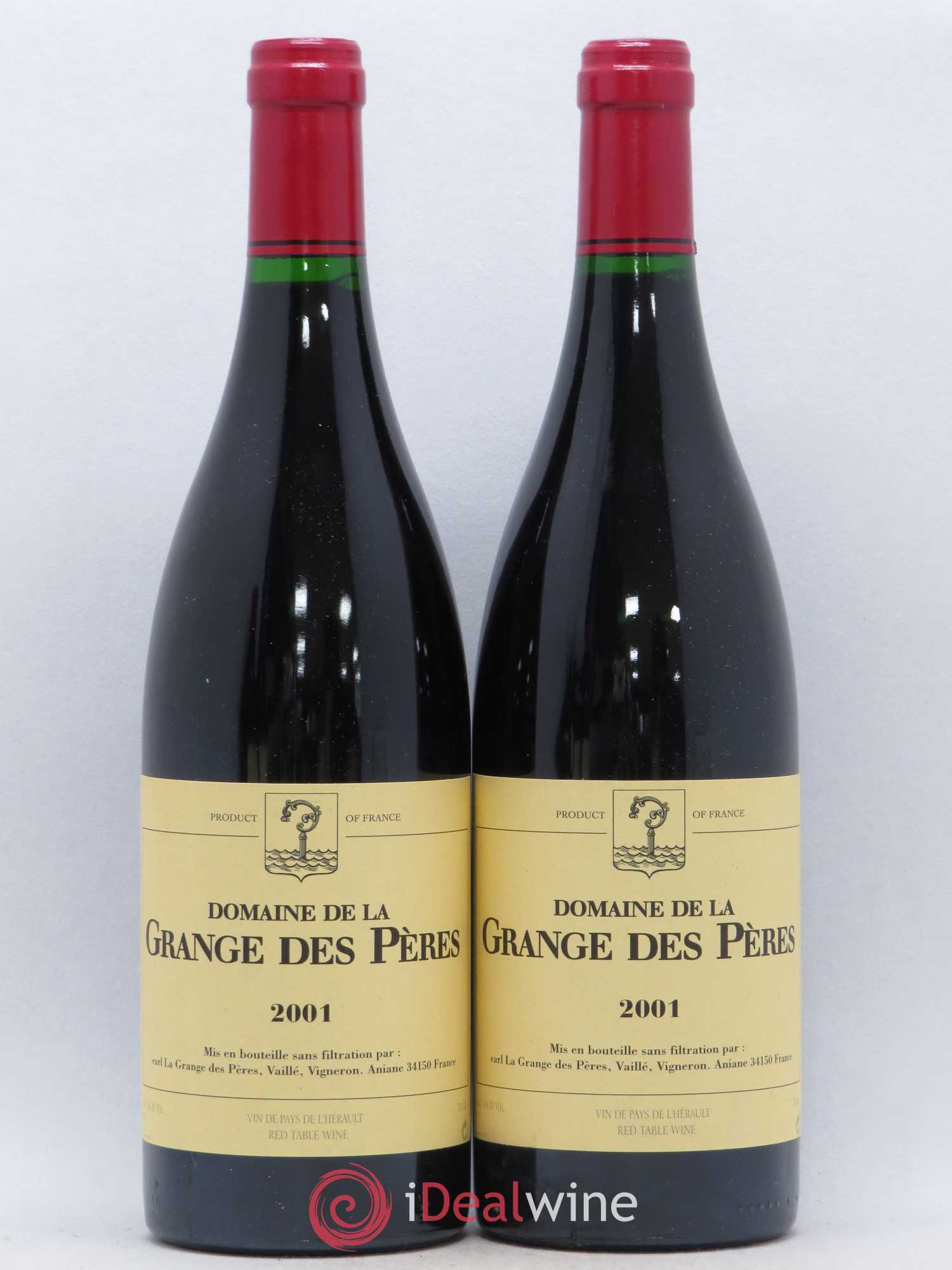 Pays d'Hérault Grange des Pères Laurent Vaillé 2001 - Lot de 2 bouteilles - 0