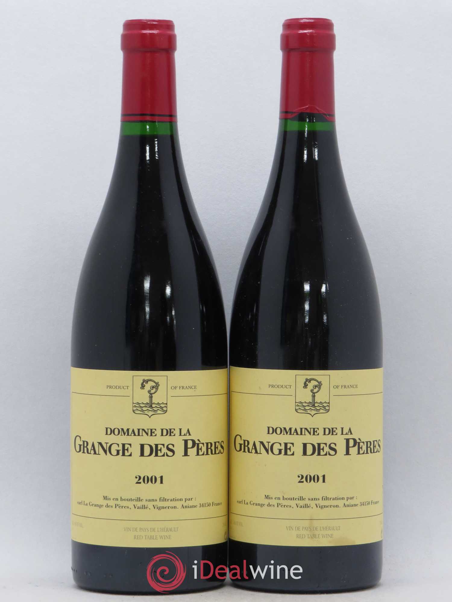 Pays d'Hérault Grange des Pères Laurent Vaillé 2001 - Lot de 2 bouteilles - 0