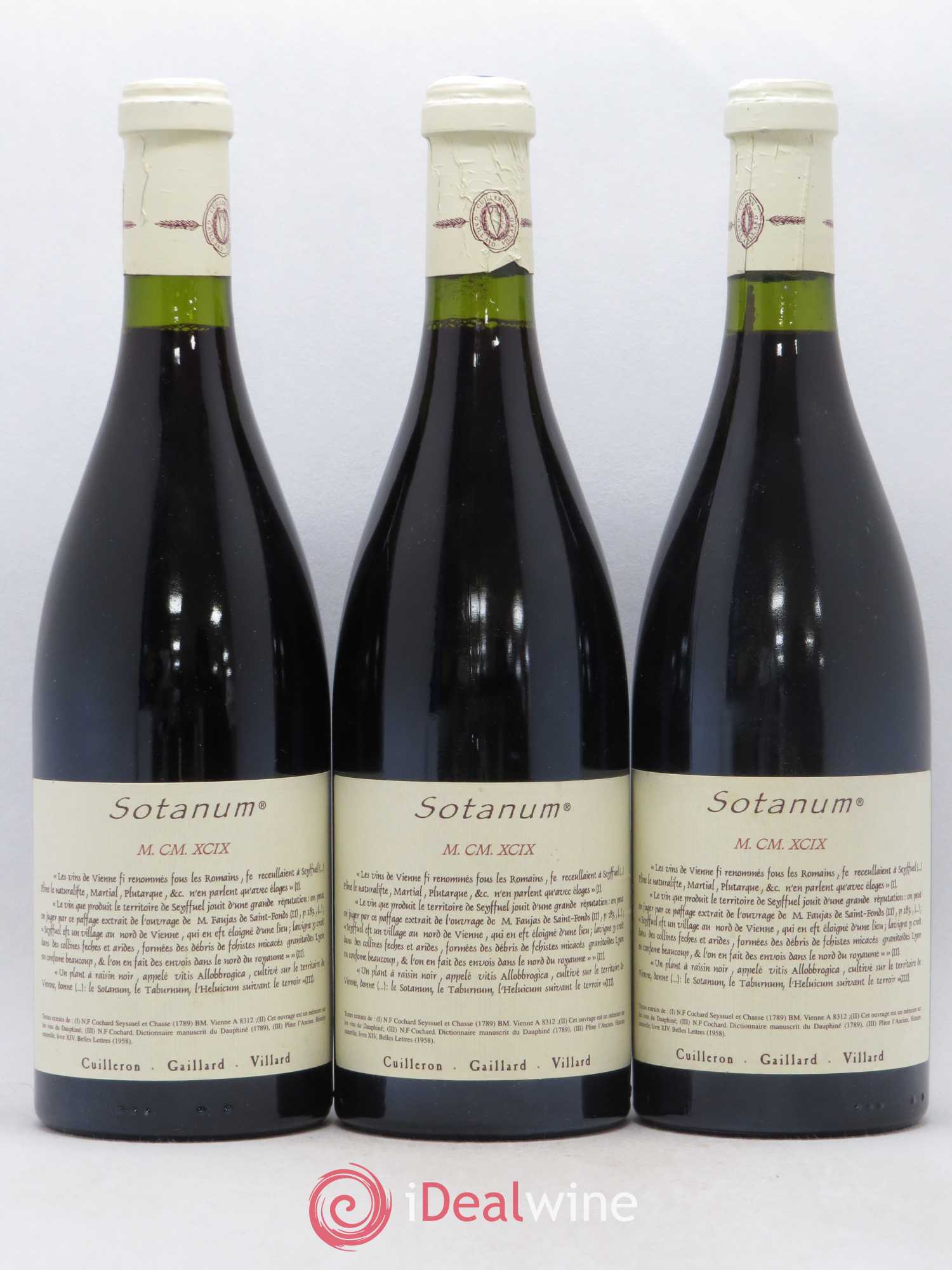 Collines Rhodaniennes Sotanum Les Vins de Vienne 1999 - Lot de 3 bouteilles - 0