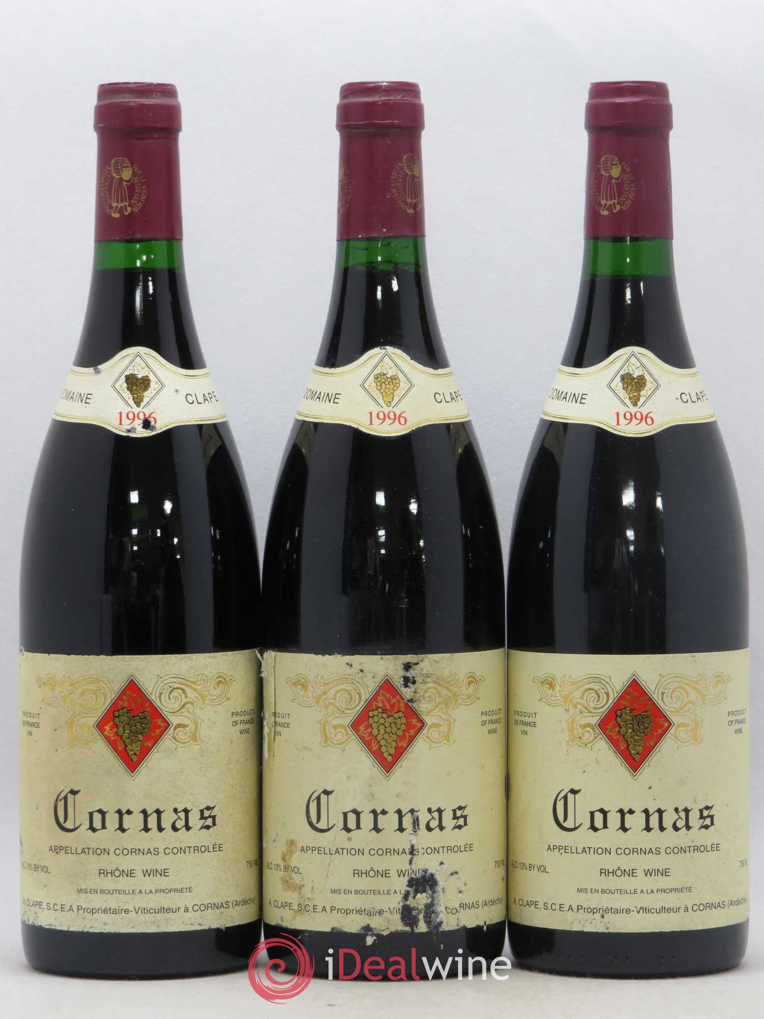Cornas Auguste Clape 1996 - Lot de 3 bouteilles - 0