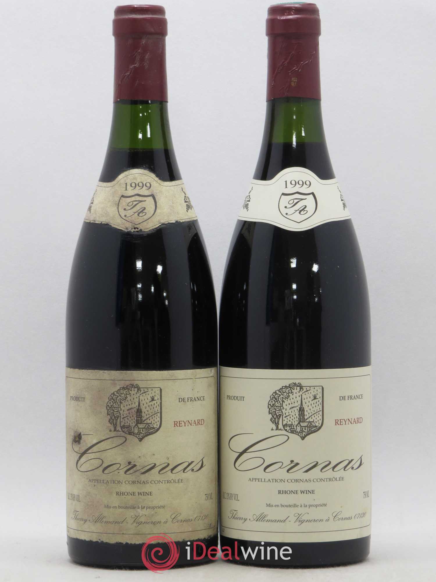 Cornas Reynard Thierry Allemand 1999 - Lot de 2 bouteilles - 0