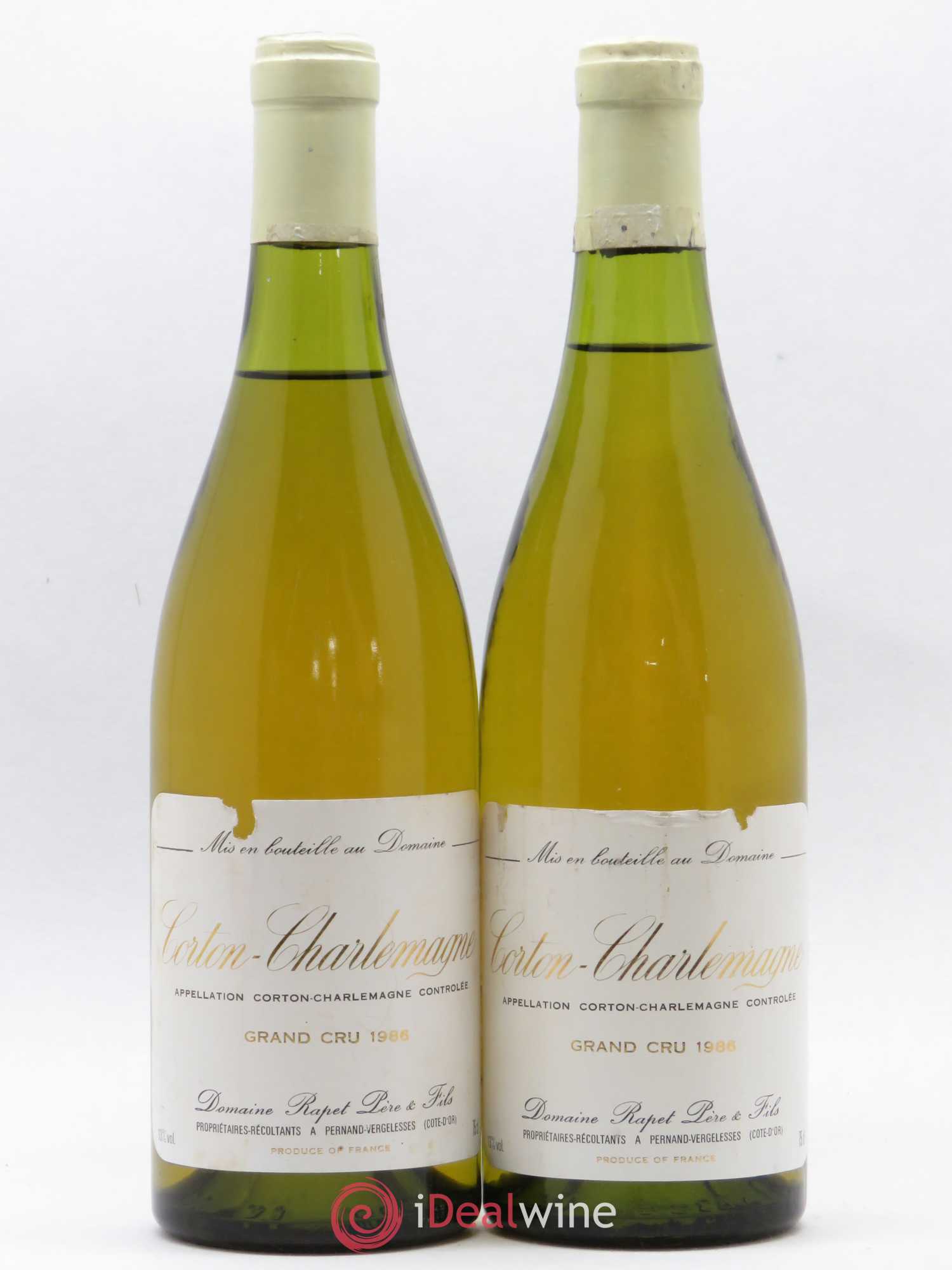 Corton-Charlemagne Grand Cru Rapet Père & Fils 1986 - Lot de 2 bouteilles - 0