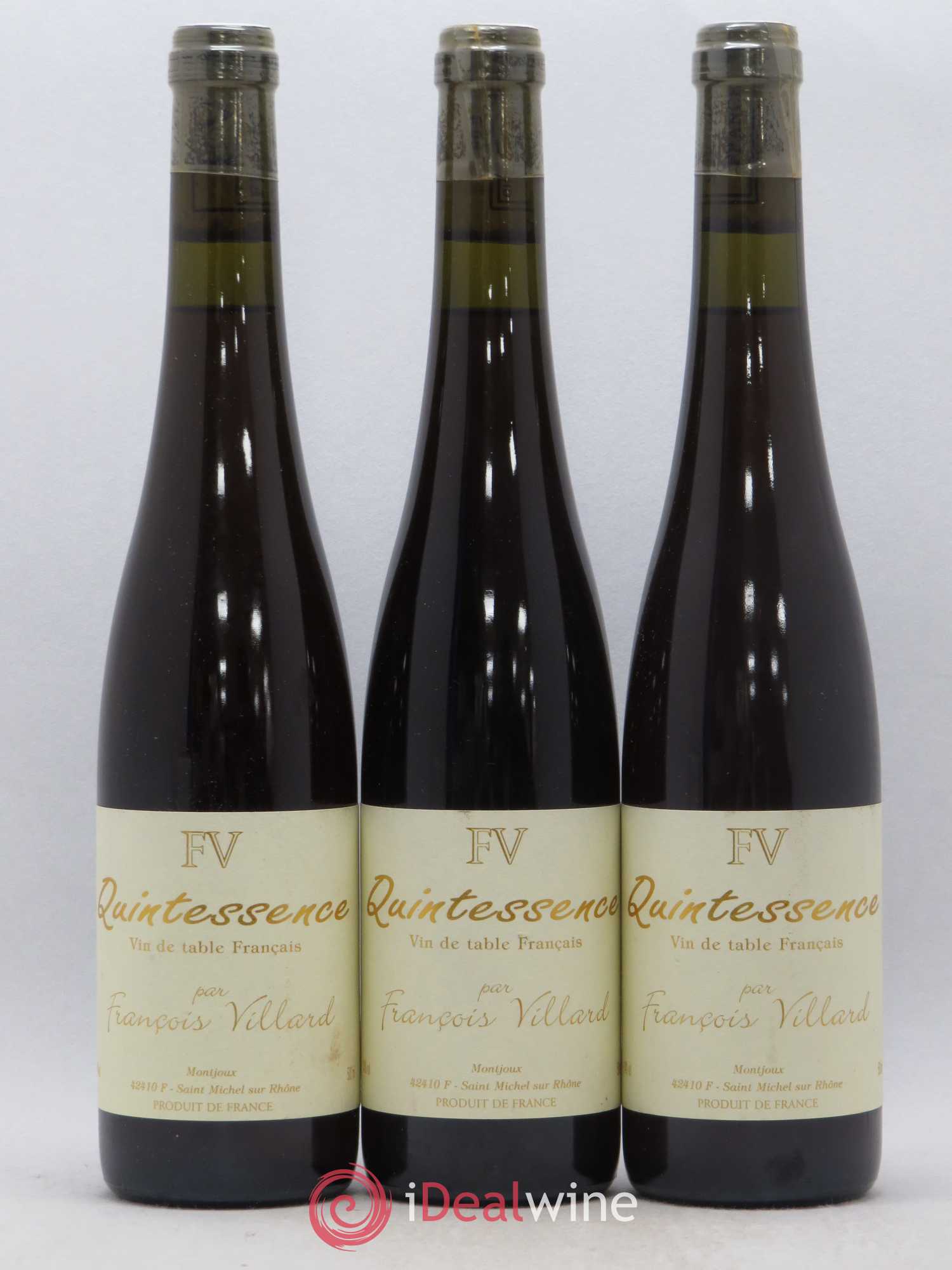 Vin de table Quintessence Viognier Botrytisé Domaine François Villard - Lot de 3 bouteilles - 0