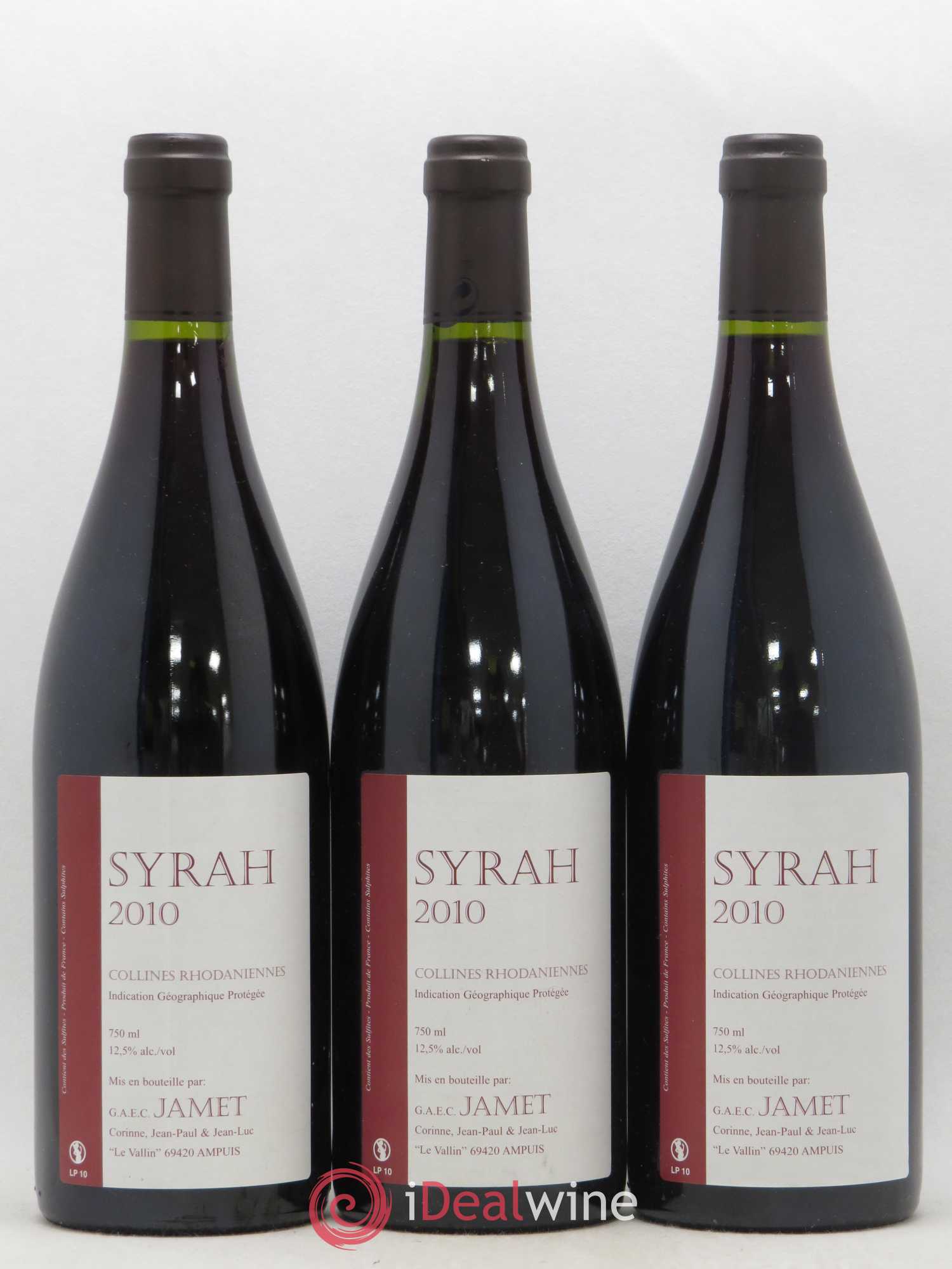 Collines Rhodaniennes Syrah Jamet (Domaine) 2010 - Lot de 6 bouteilles - 1