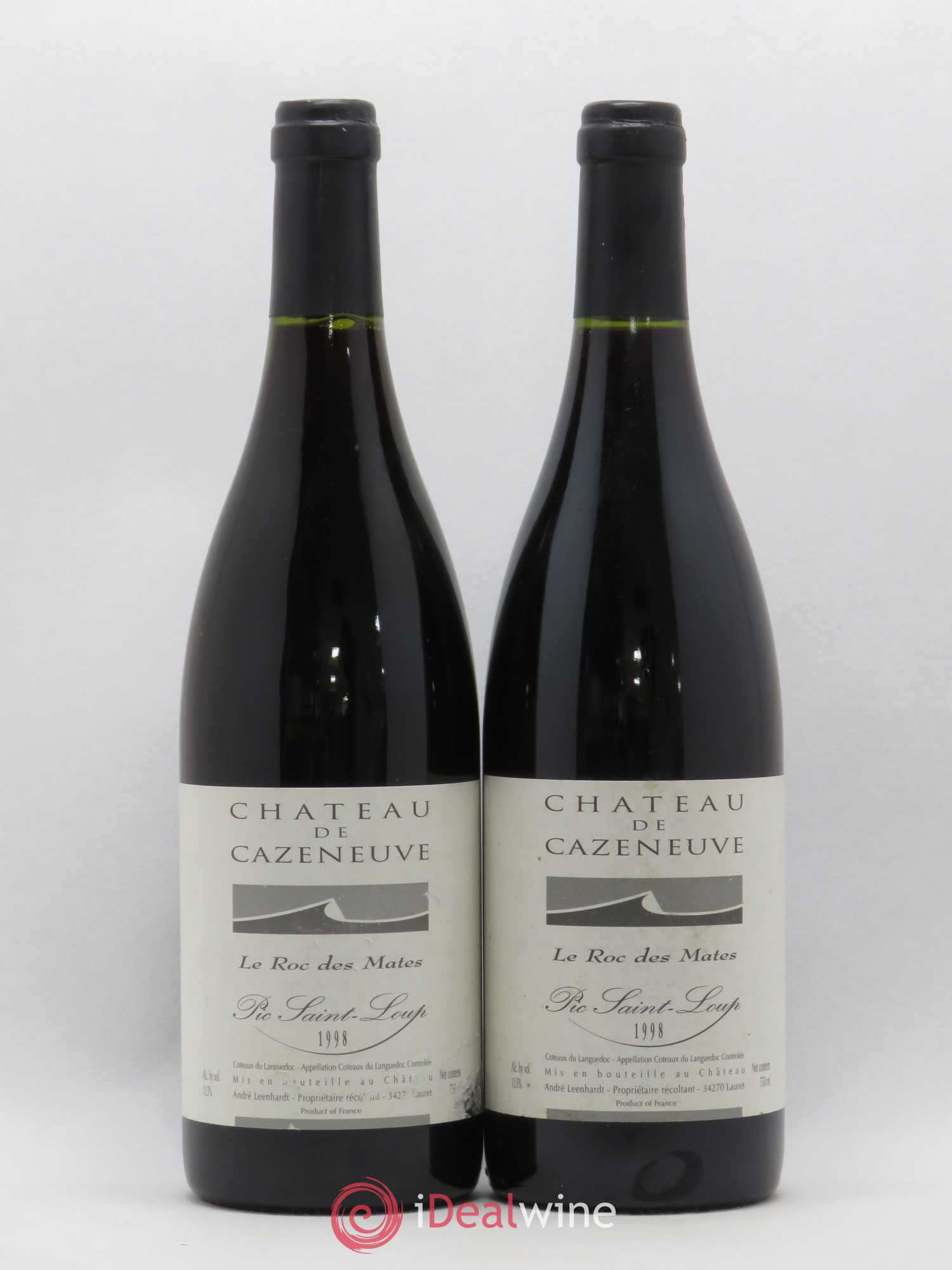 Coteaux du Languedoc Pic Saint Loup Le Roc des Mates Château de Cazeneuve 1998 - Posten von 2 Flaschen - 0