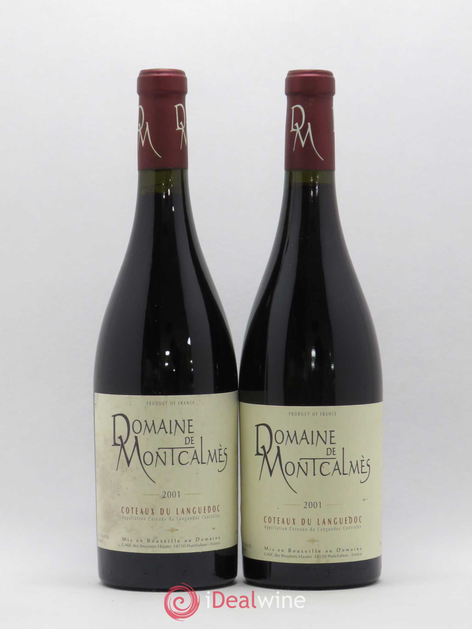 Terrasses du Larzac Domaine de Montcalmès Frédéric Pourtalié 2001 - Lot de 2 bouteilles - 0