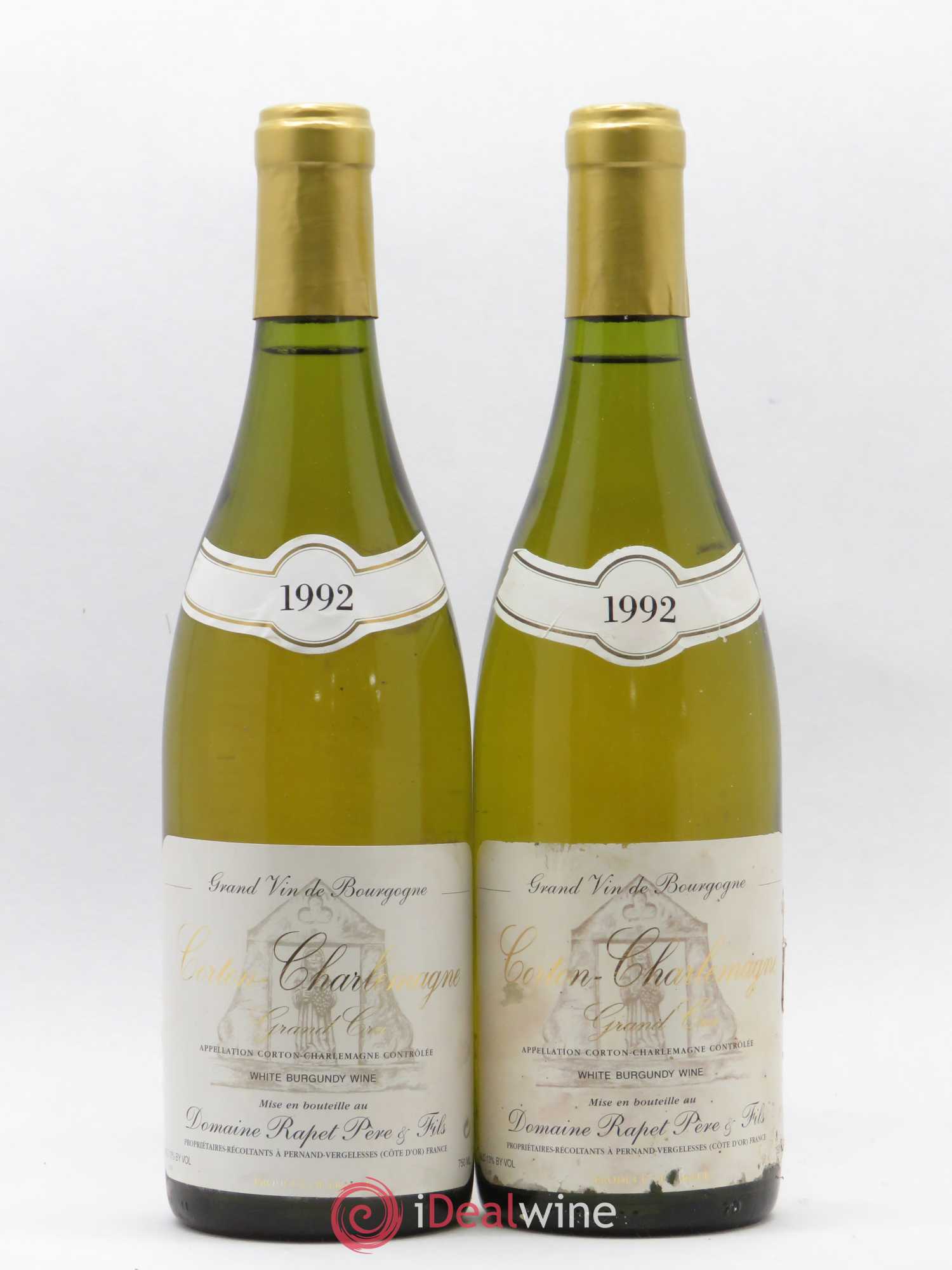 Corton-Charlemagne Grand Cru Rapet Père & Fils 1992 - Lot de 2 bouteilles - 0