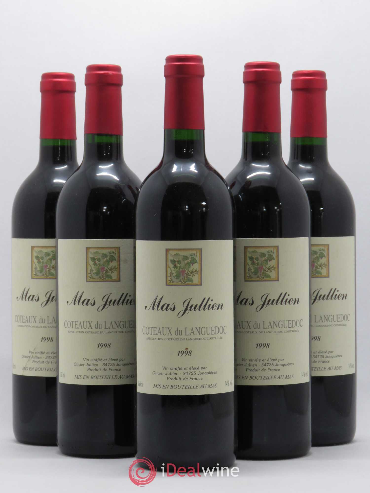 Terrasses du Larzac Mas Jullien Olivier Jullien 1998 - Lot de 5 bouteilles - 0