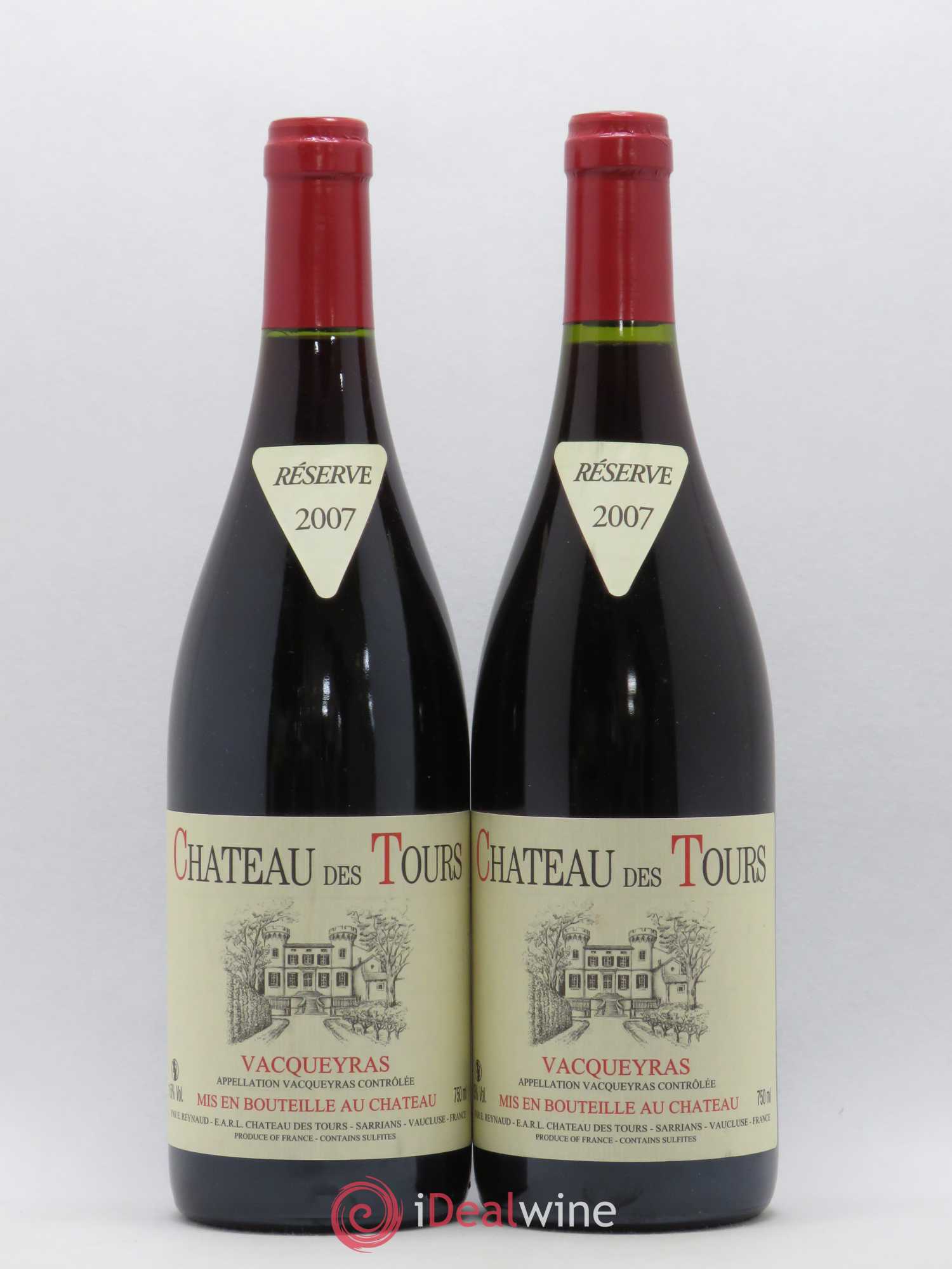 Vacqueyras Château des Tours Emmanuel Reynaud 2007 - Lot de 2 bouteilles - 0