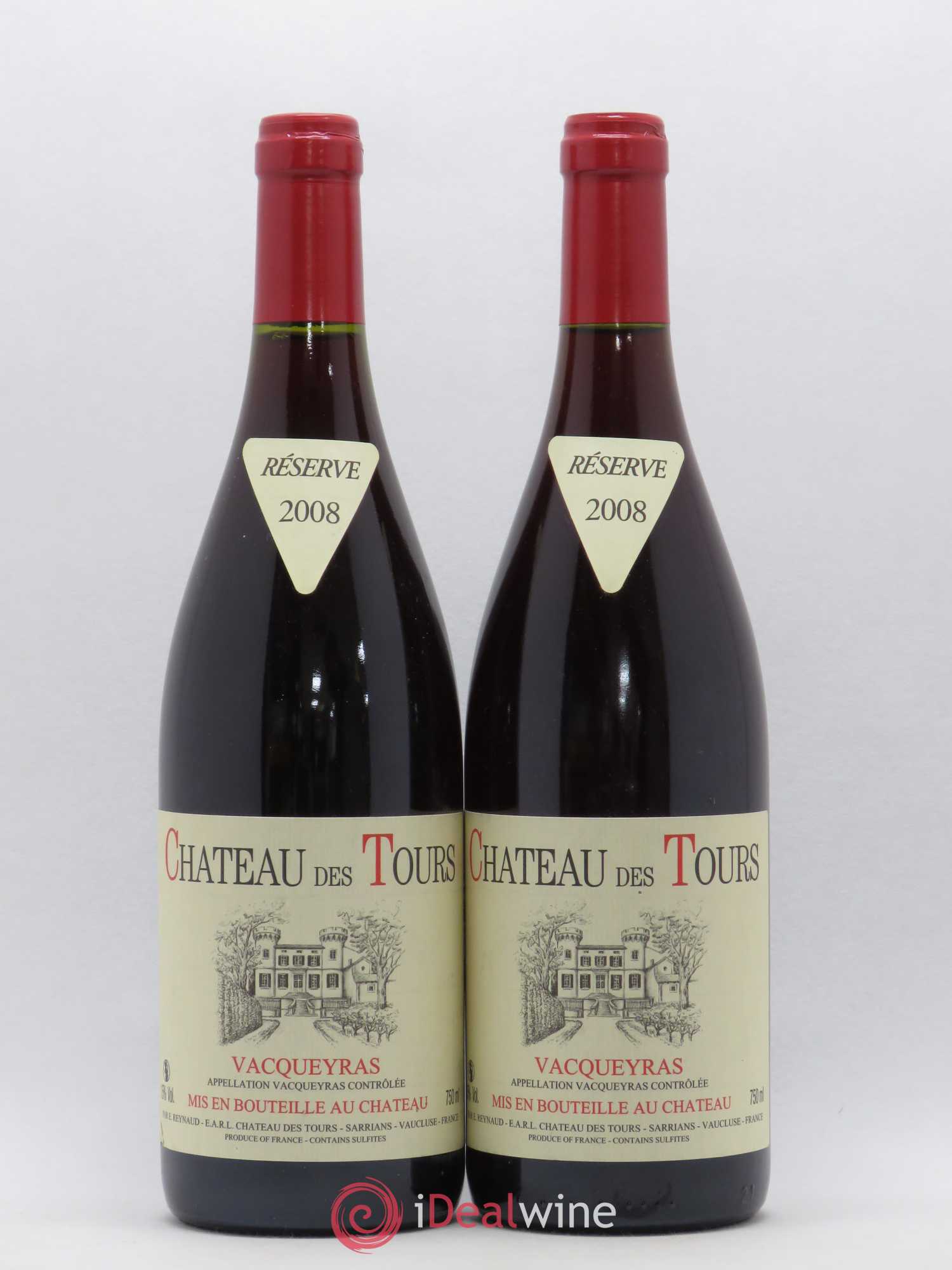 Vacqueyras Château des Tours Emmanuel Reynaud 2008 - Lot de 2 bouteilles - 0
