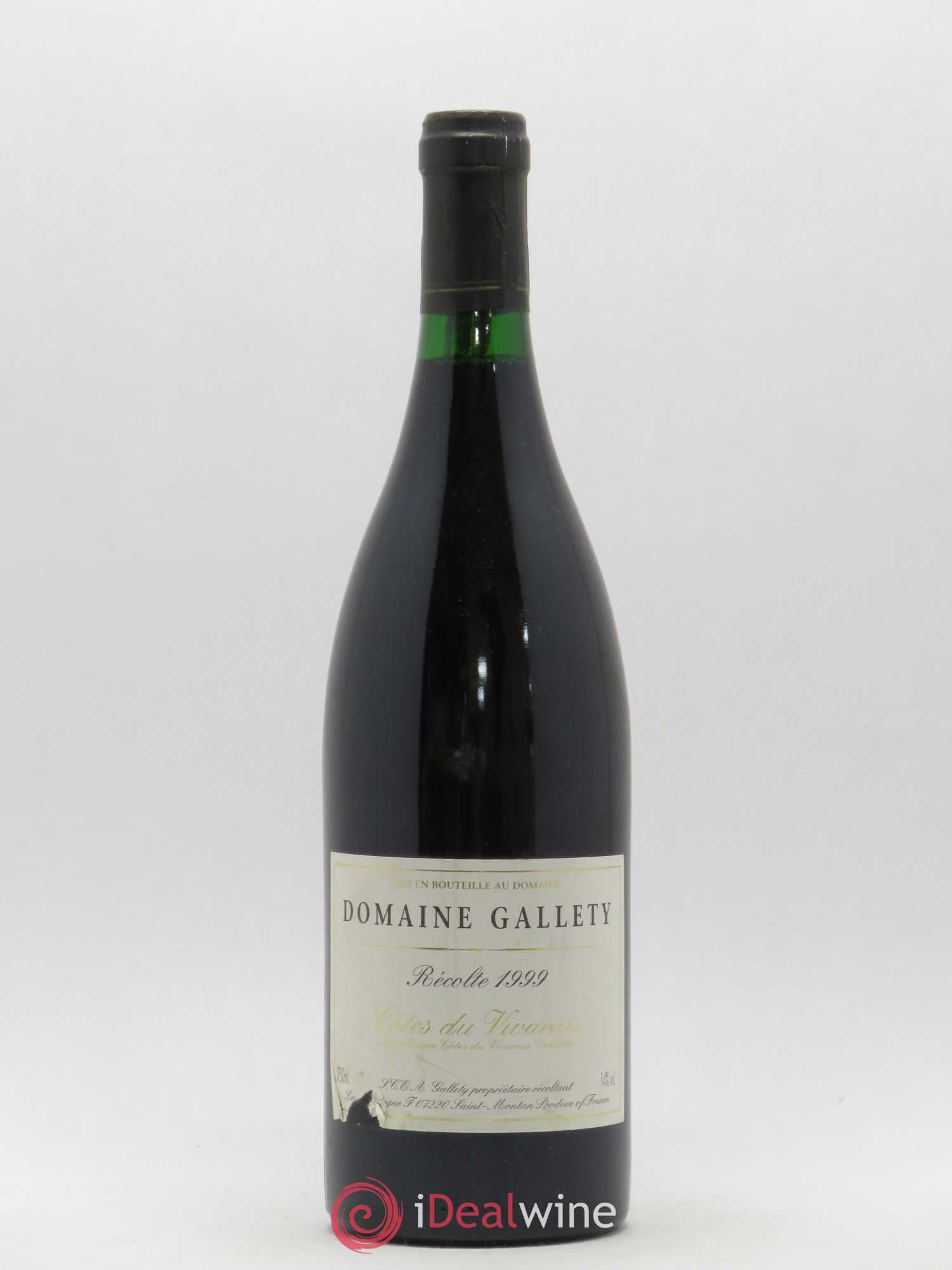 Côtes du Vivarais Gallety (Domaine) 1999 - Lot de 1 bouteille - 0