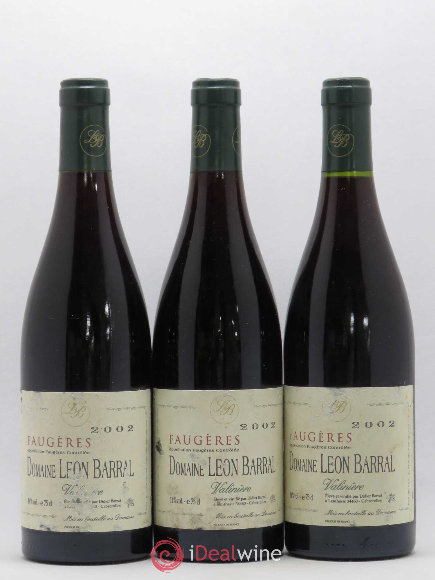 Faugères Valinière Domaine Léon Barral 2002 - Lot de 3 bouteilles - 0