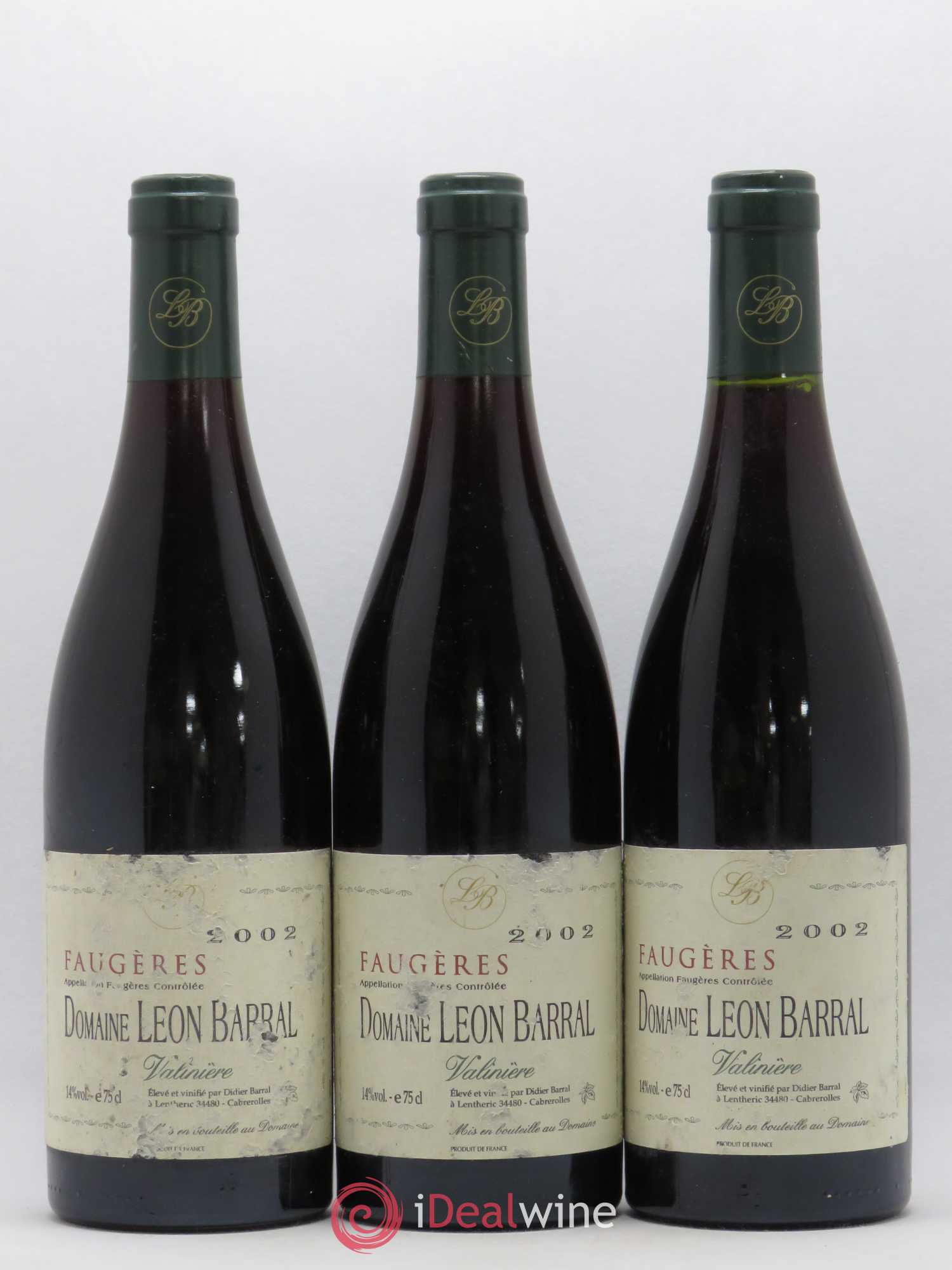 Faugères Valinière Domaine Léon Barral 2002 - Lot de 3 bouteilles - 0