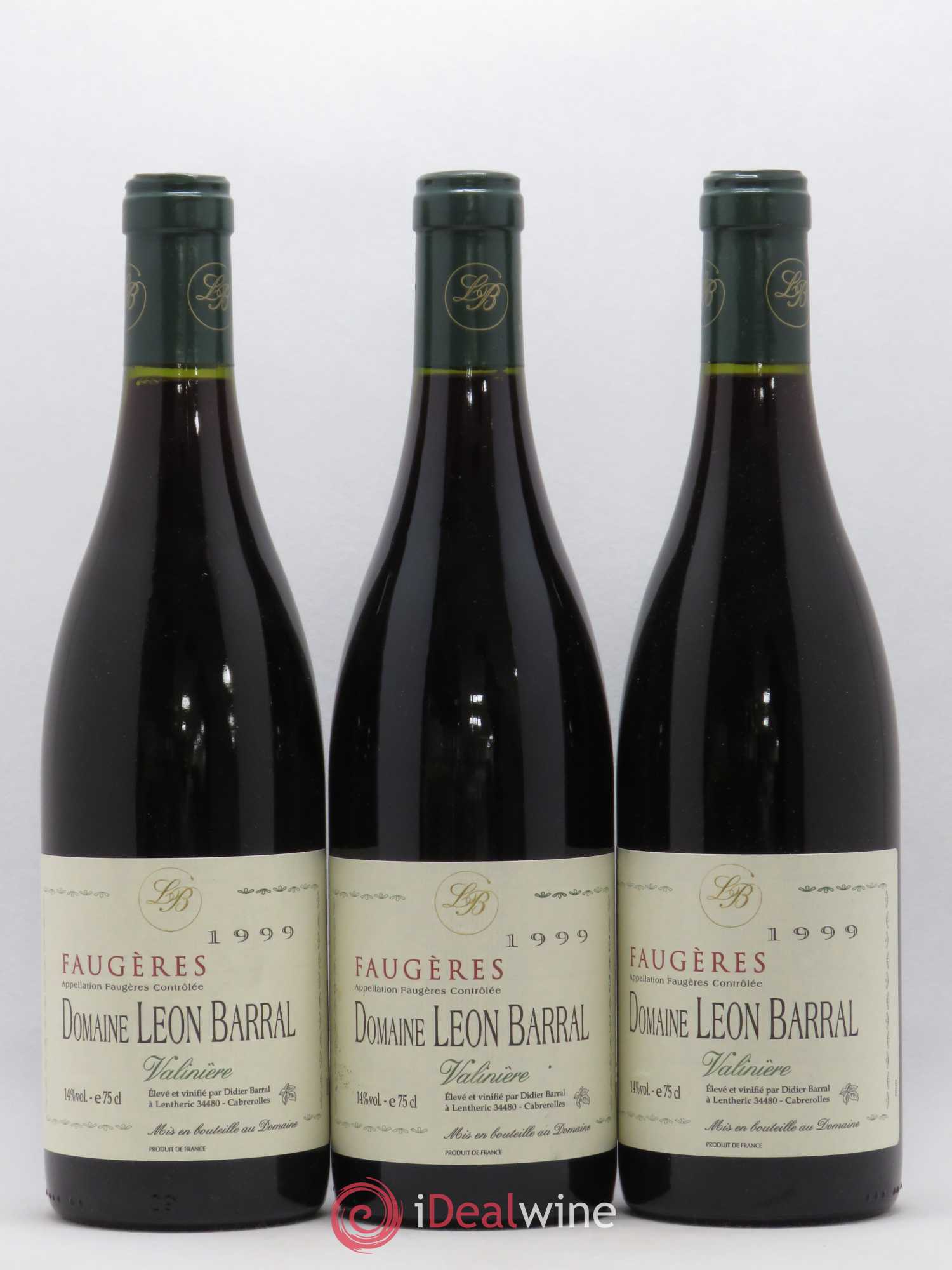 Faugères Valinière Domaine Léon Barral 1999 - Lot de 3 bouteilles - 0