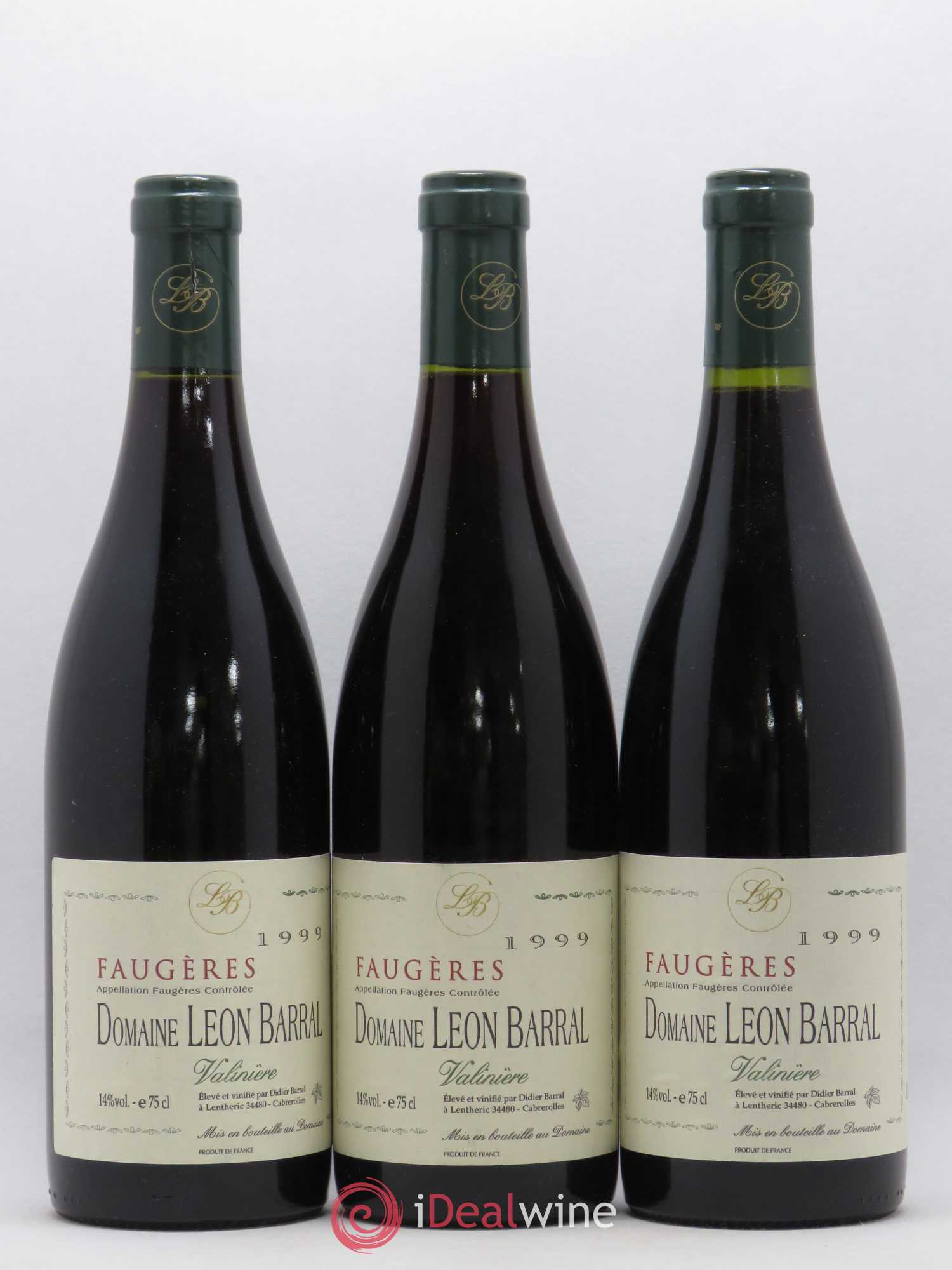 Faugères Valinière Domaine Léon Barral 1999 - Lot de 3 bouteilles - 0