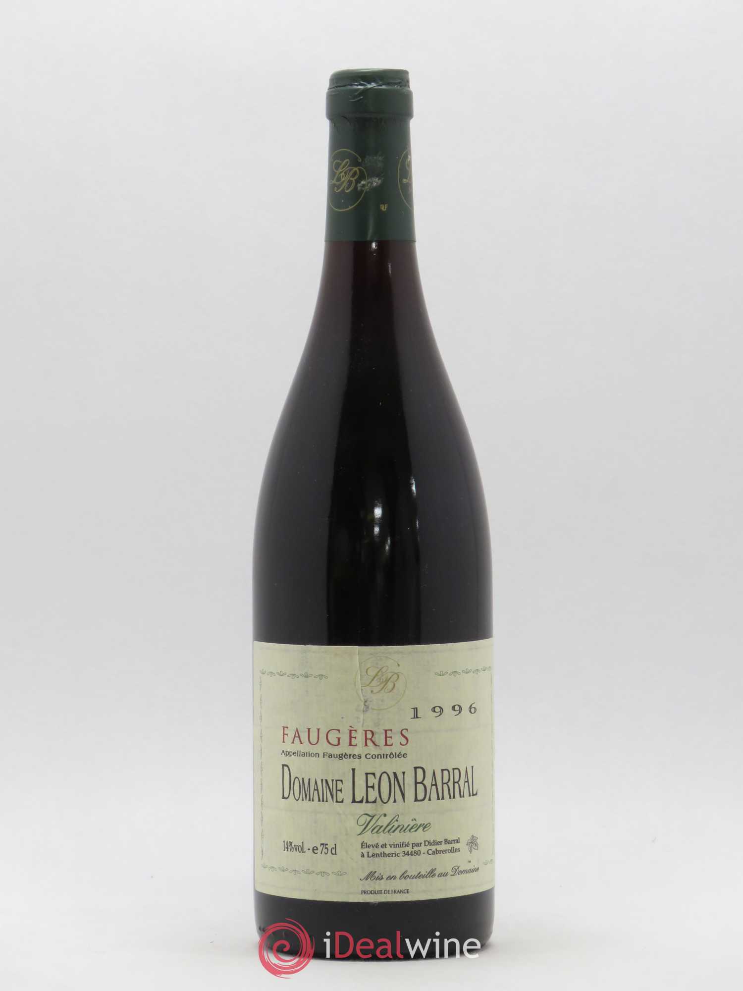 Faugères Valinière Domaine Léon Barral 1996 - Lot de 1 bouteille - 0