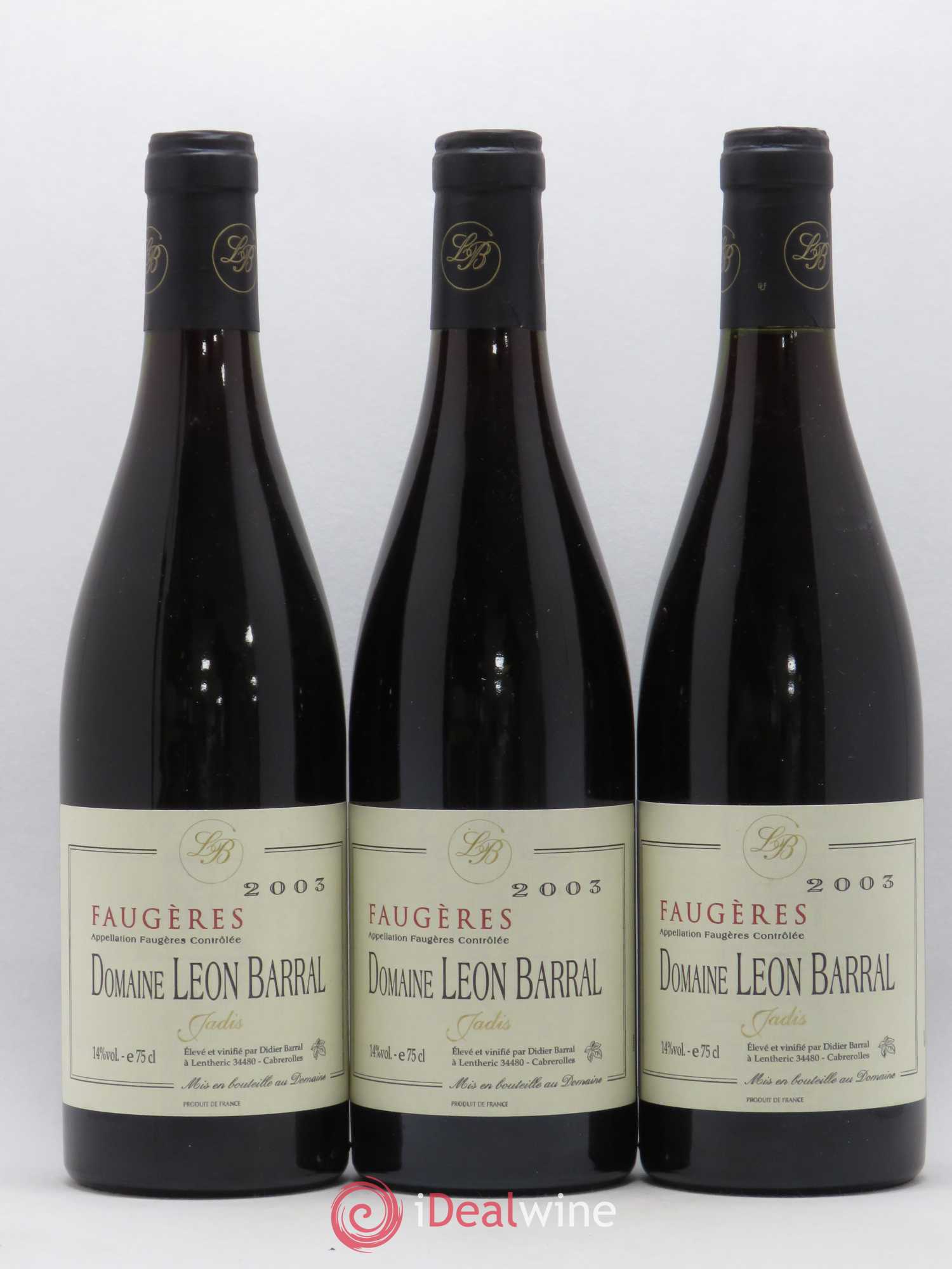 Faugères Jadis Domaine Léon Barral 2003 - Lot de 5 bouteilles - 1