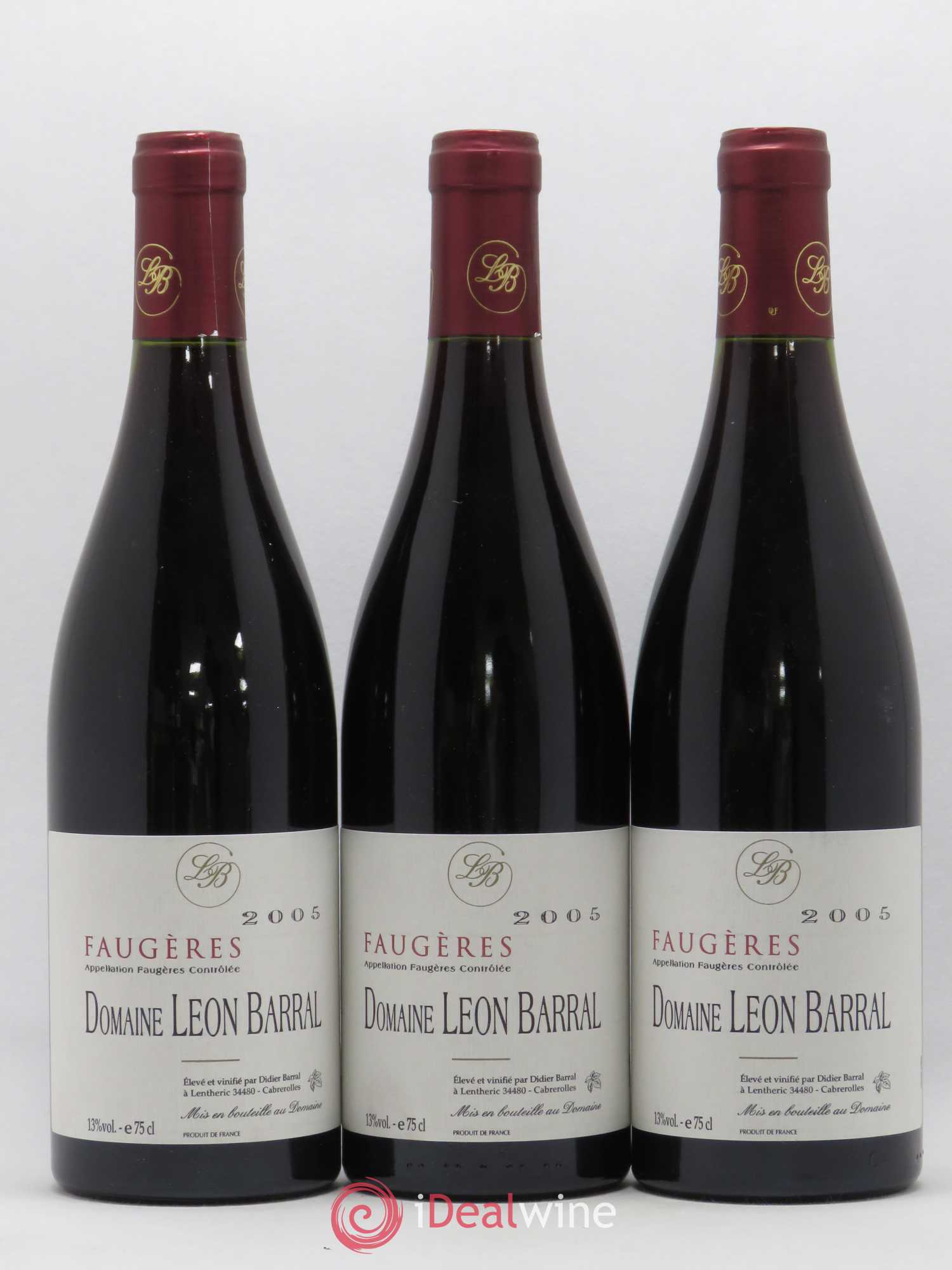 Faugères Domaine Léon Barral 2005 - Lot de 3 bouteilles - 0