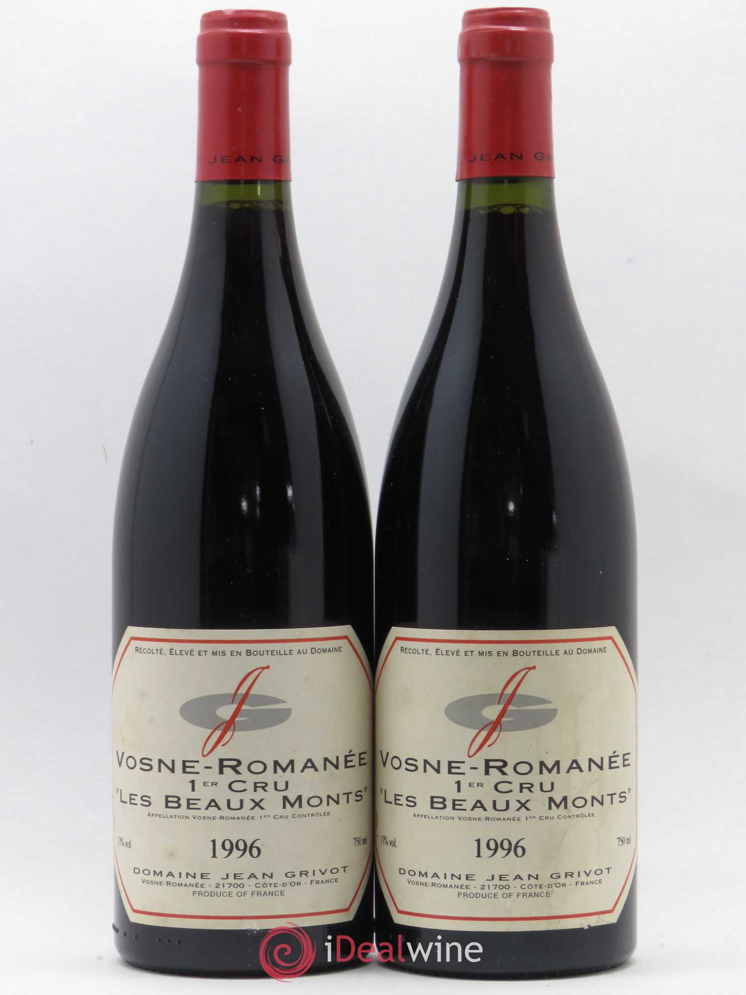 Vosne-Romanée 1er Cru Les Beaux-Monts Jean Grivot 1996 - Lot de 2 bouteilles - 0