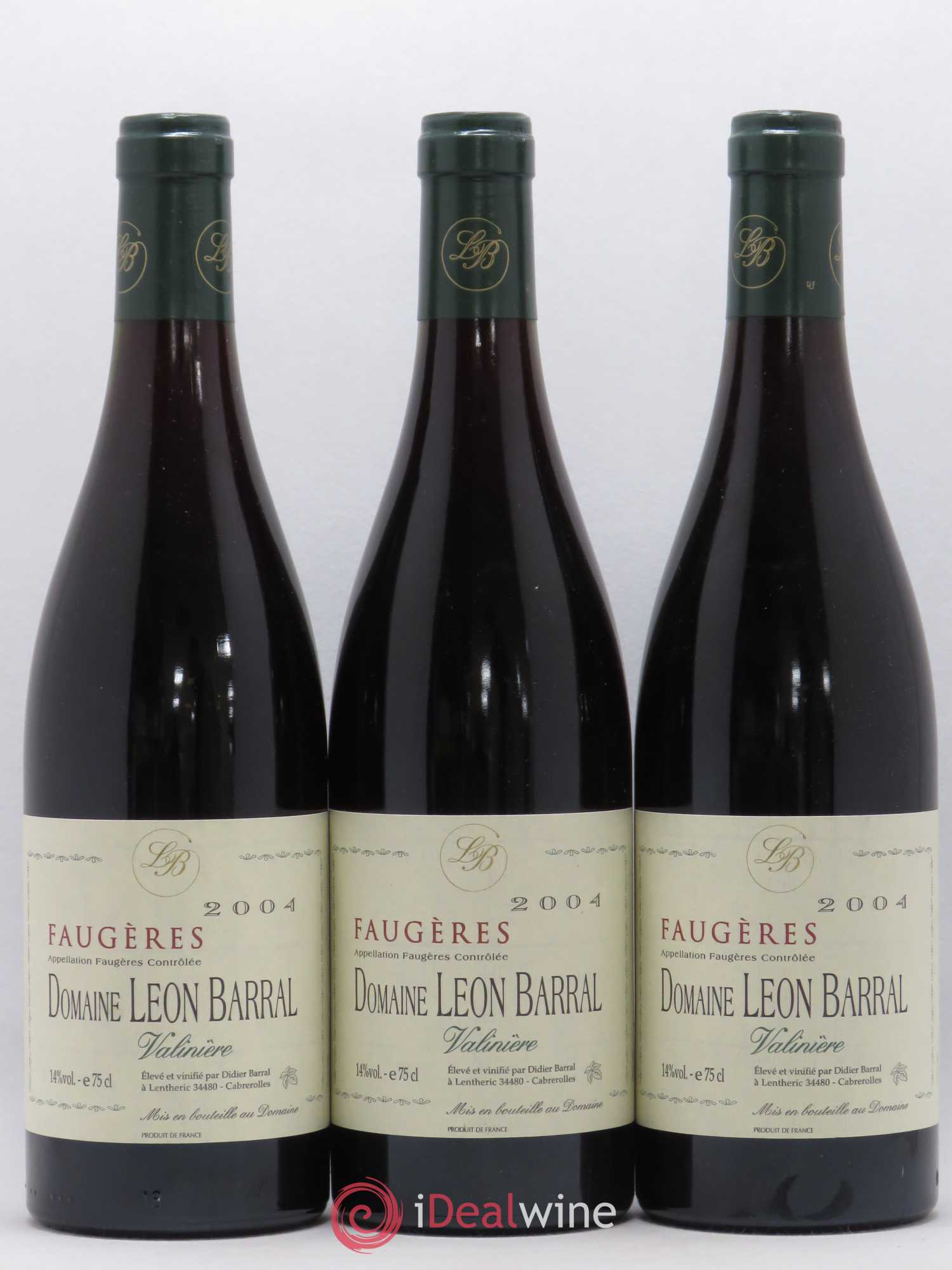 Faugères Valinière Domaine Léon Barral 2004 - Lot de 3 bouteilles - 0