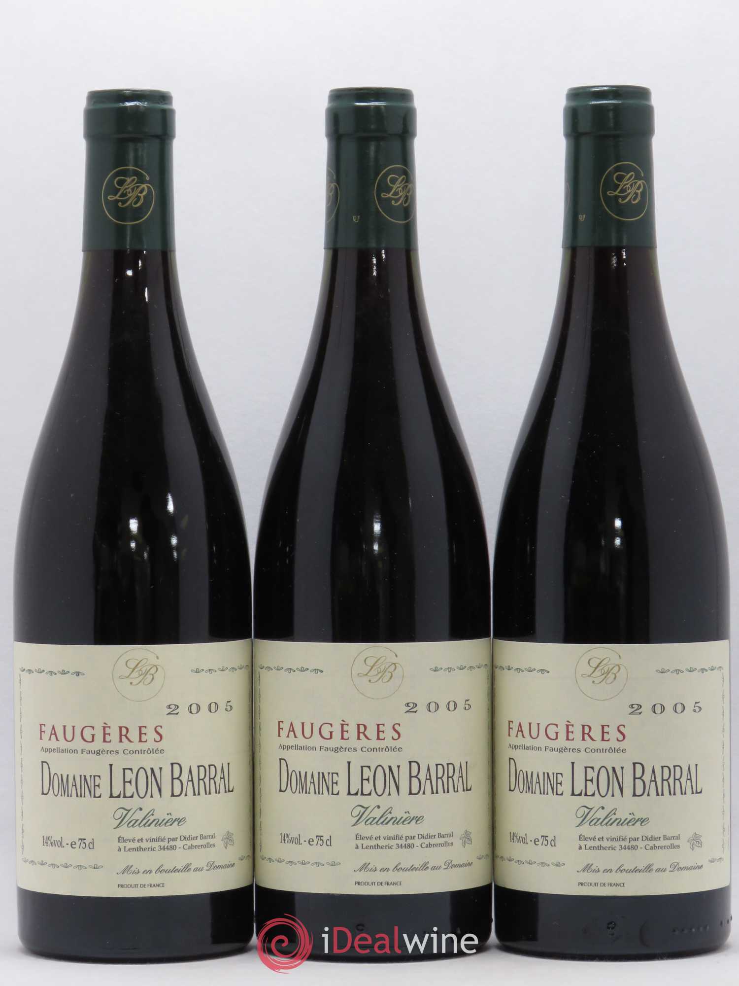 Faugères Valinière Domaine Léon Barral 2005 - Lot de 3 bouteilles - 0